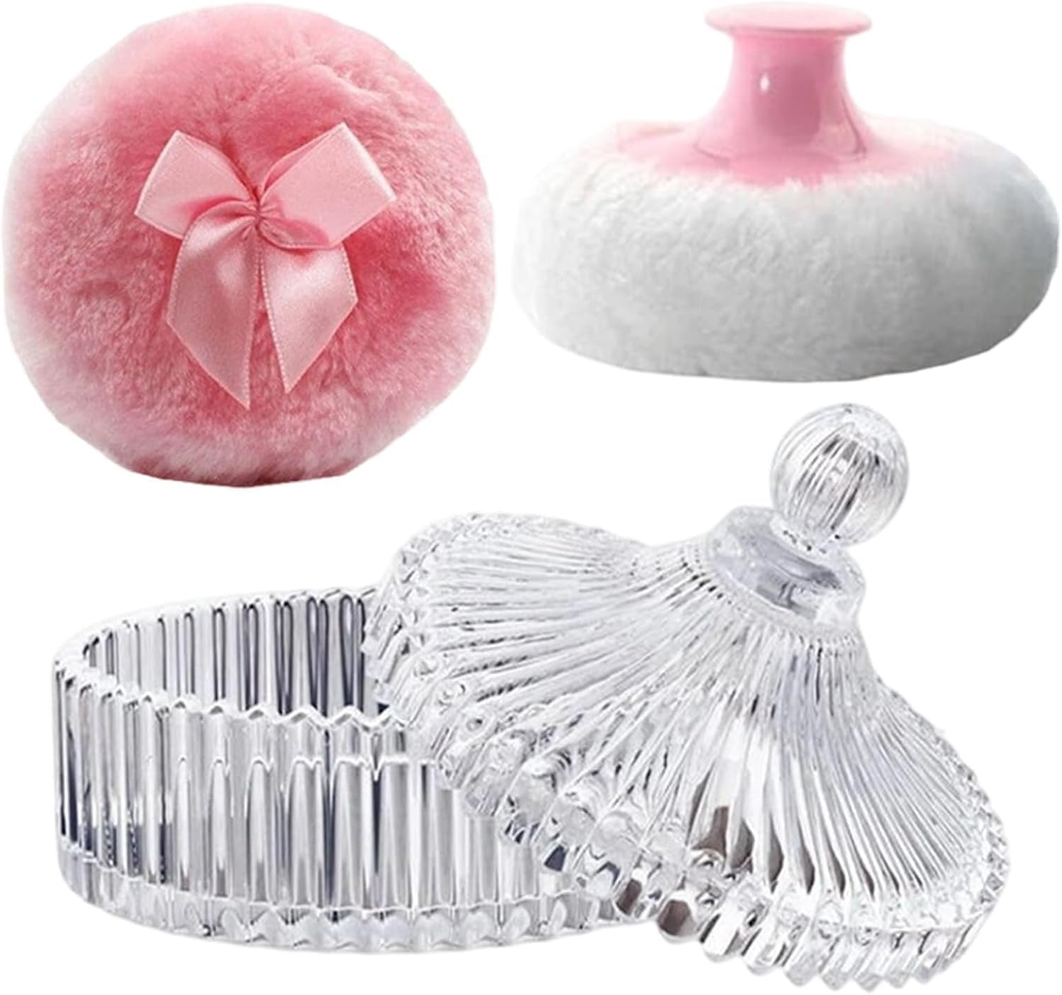 Large Body Powder Puff and Container,Soft Washable Applicator with Case | Dusting Powder Container Puff - for Face Beauty Foundation Setting Wet Dry Makeup Travel Valentine'S Day Stocking Stuffers (Yellow)