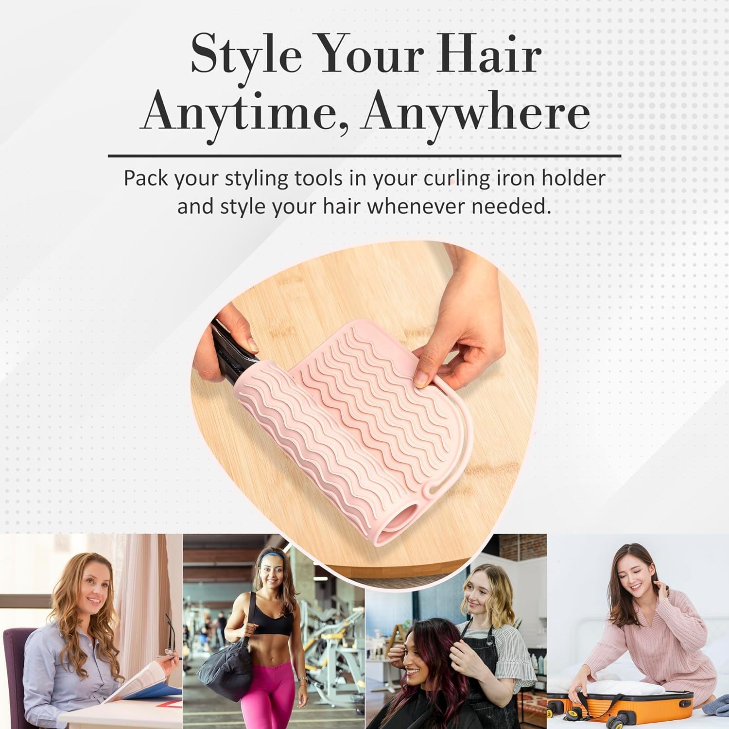 Professional Silicone Heat Resistant Styling Station Mat for All Hair Irons, Curling Iron, Straightener Pad, Iron Flat Hair, Waver, Hair Tools Appliances Hair Dryer Salon Tools Hair Stylist Black - Black image number 2