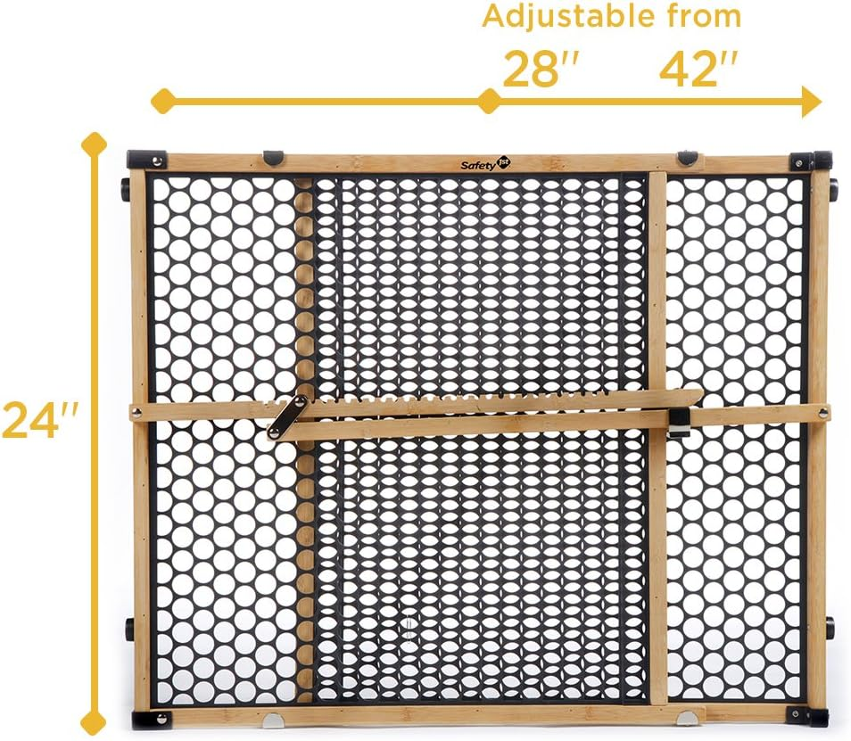 Safety 1St Eco-Friendly Nature Next Bamboo Gate, Bamboo and Black, Fits Spaces between 28" and 42" Wide image number 1