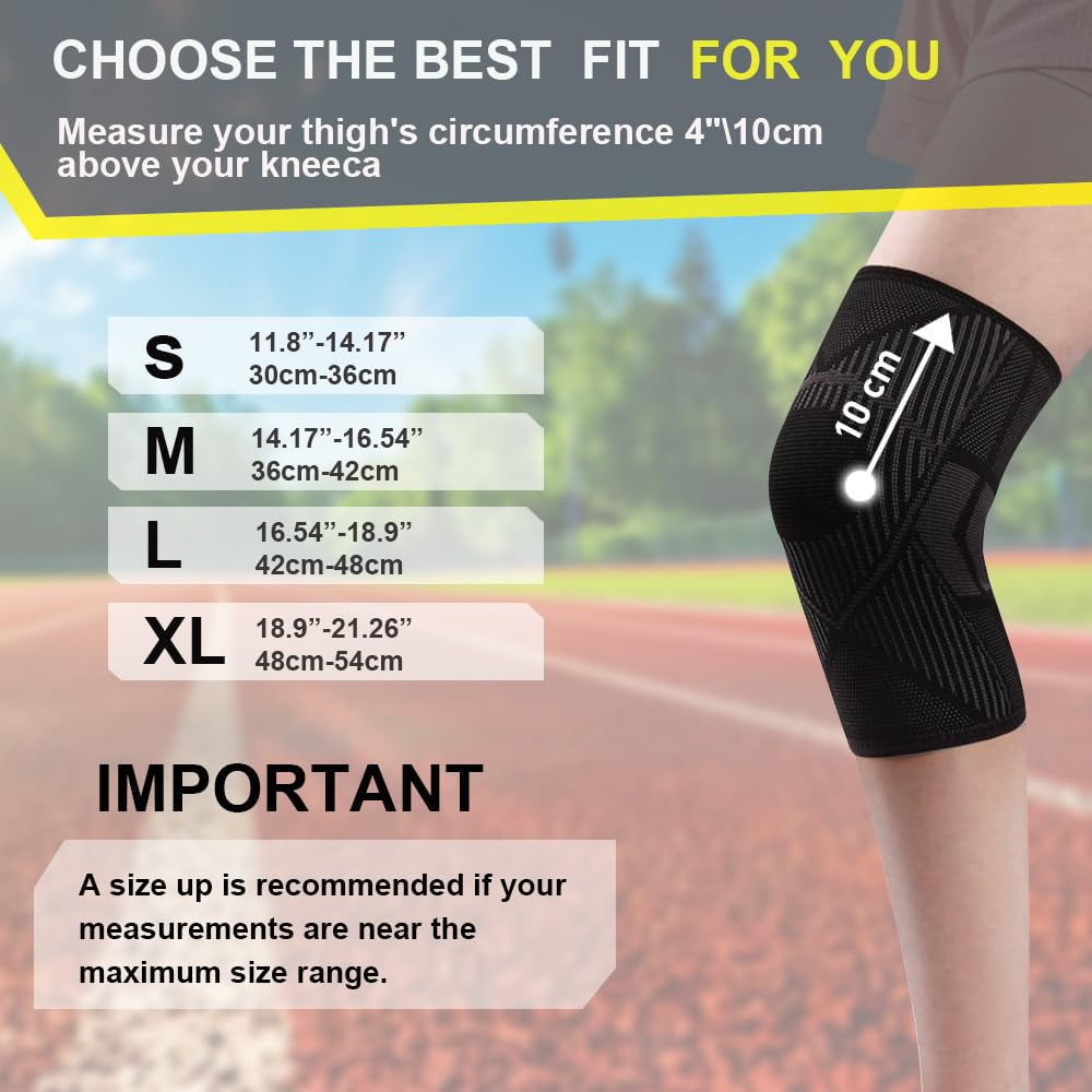 2 Pack Knee Support Brace for Women/Men Compression Knee Sleeves for Arthritis Pain,Meniscus Tear, Running,Working Out,Acl,Mcl,Pain Relief,Sports Pink,X-Large image number 3