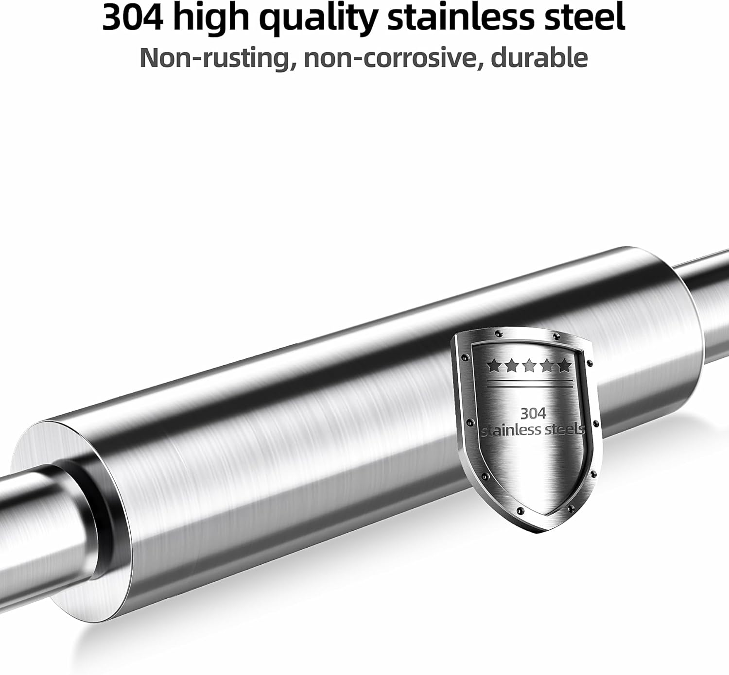 Stainless Steel Rolling Pin,Long Dough Roller for All Baking Needs image number 5