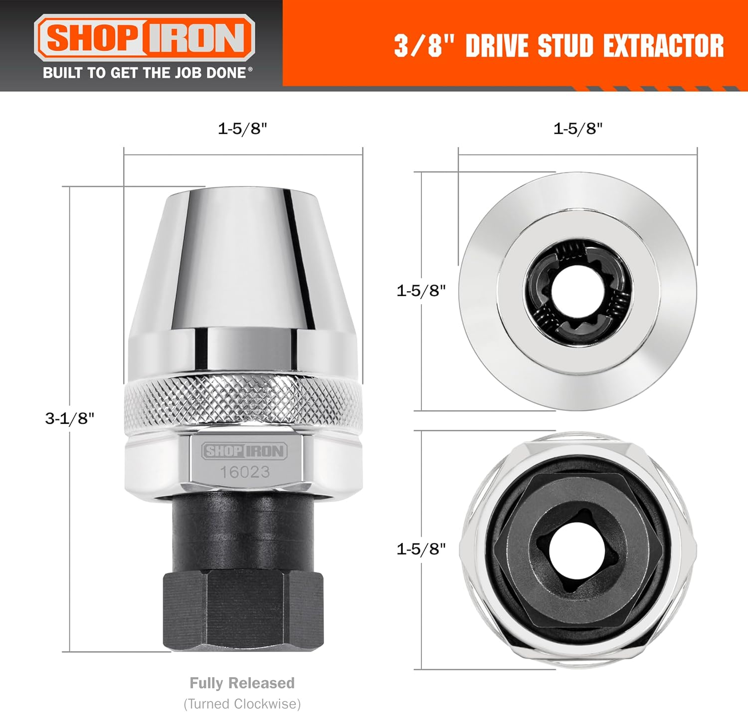 Shop Iron 16023 3/8" Drive Damaged Bolt and Stud Extractor | Works on 1/4-Inch to 1/2-Inch Studs image number 6