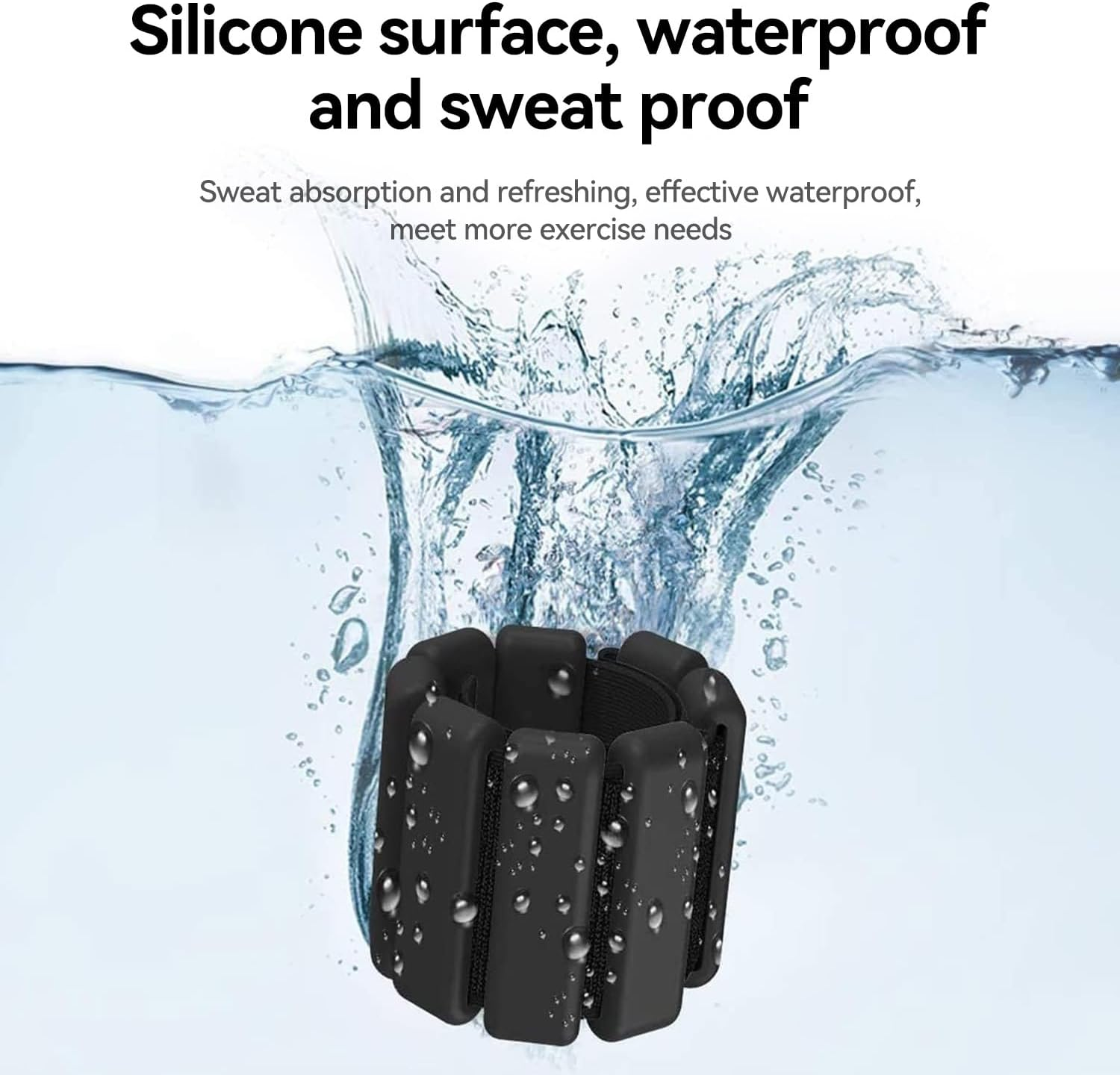 H HOME-MART 2 Pack 2Lbs Wrist Ankle Weights (1Lb Each) Adjustable Wearable Weighted Bracelet for Men Women Increase Training Intensity Weights for Exercise,Jogging,Yoga,Gym,Strength Training image number 1