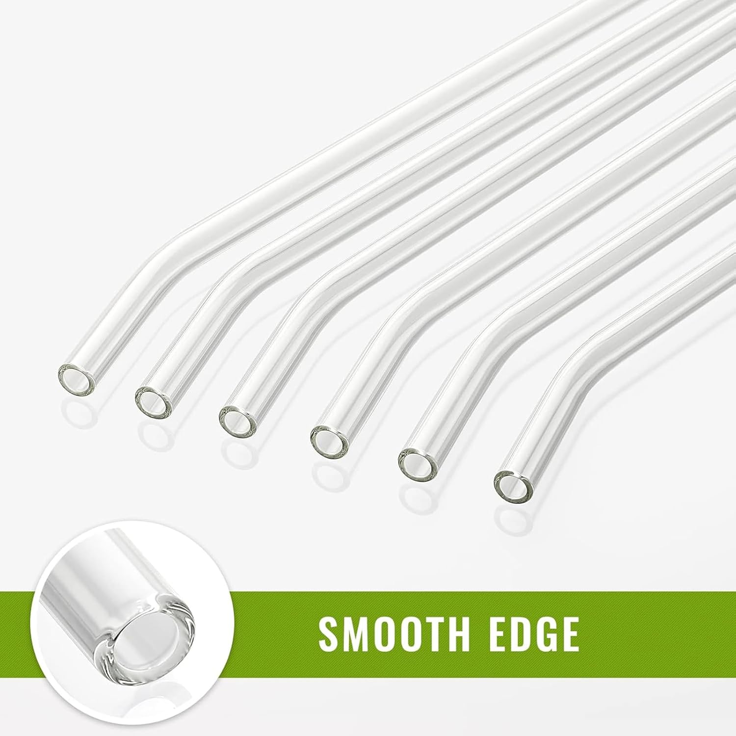 XBOGO Reusable Glass Straws Set, Clear Glass Drinking Straws,Perfect for Smoothies, Milkshakes, Juice, Tea (16) image number 3