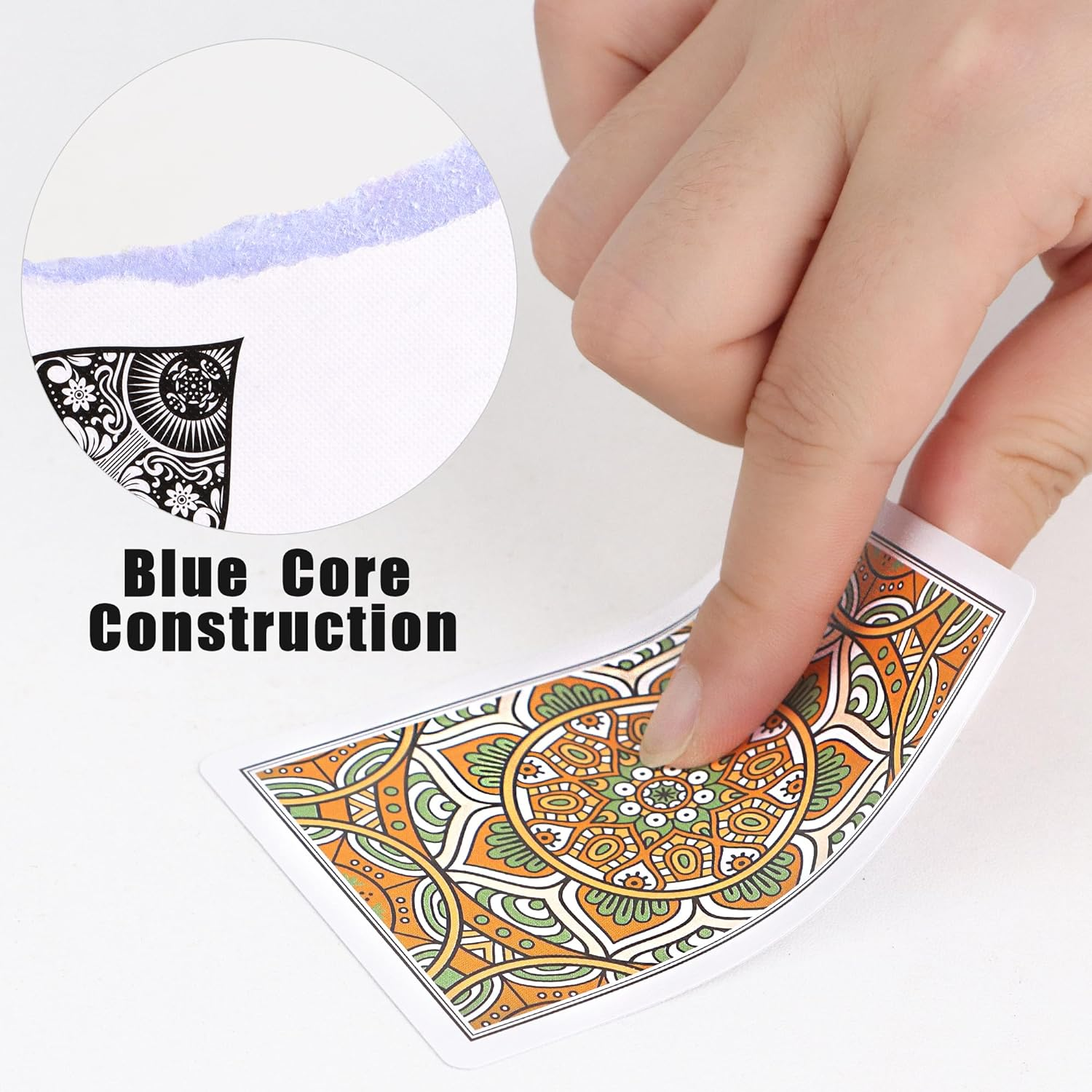 Neasyth Playing Cards, 2 Pack for Adults and Kids, Poker Size, Classic Style, Unisex, Green+Orange, 2 Decks, 168 Grams, Ages 0-6