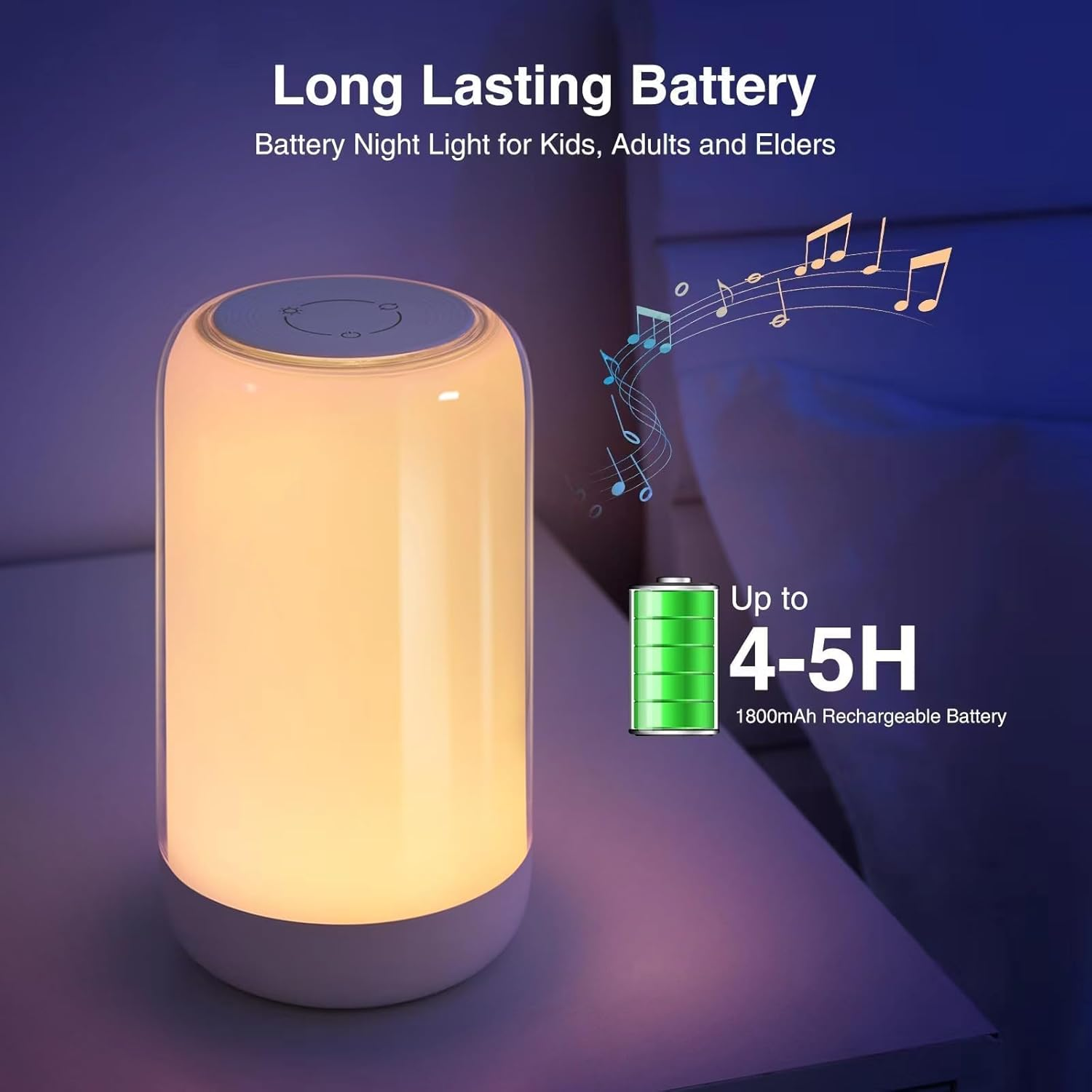 RGB Table Lamp, AVENUS LED Night Light with RGB, Touch Table Lamp, Rechargeable Color Changing Lamp with Memory Function, Dimmable Desk Lamp for Bedroom, Living Room (Regular Model) image number 3