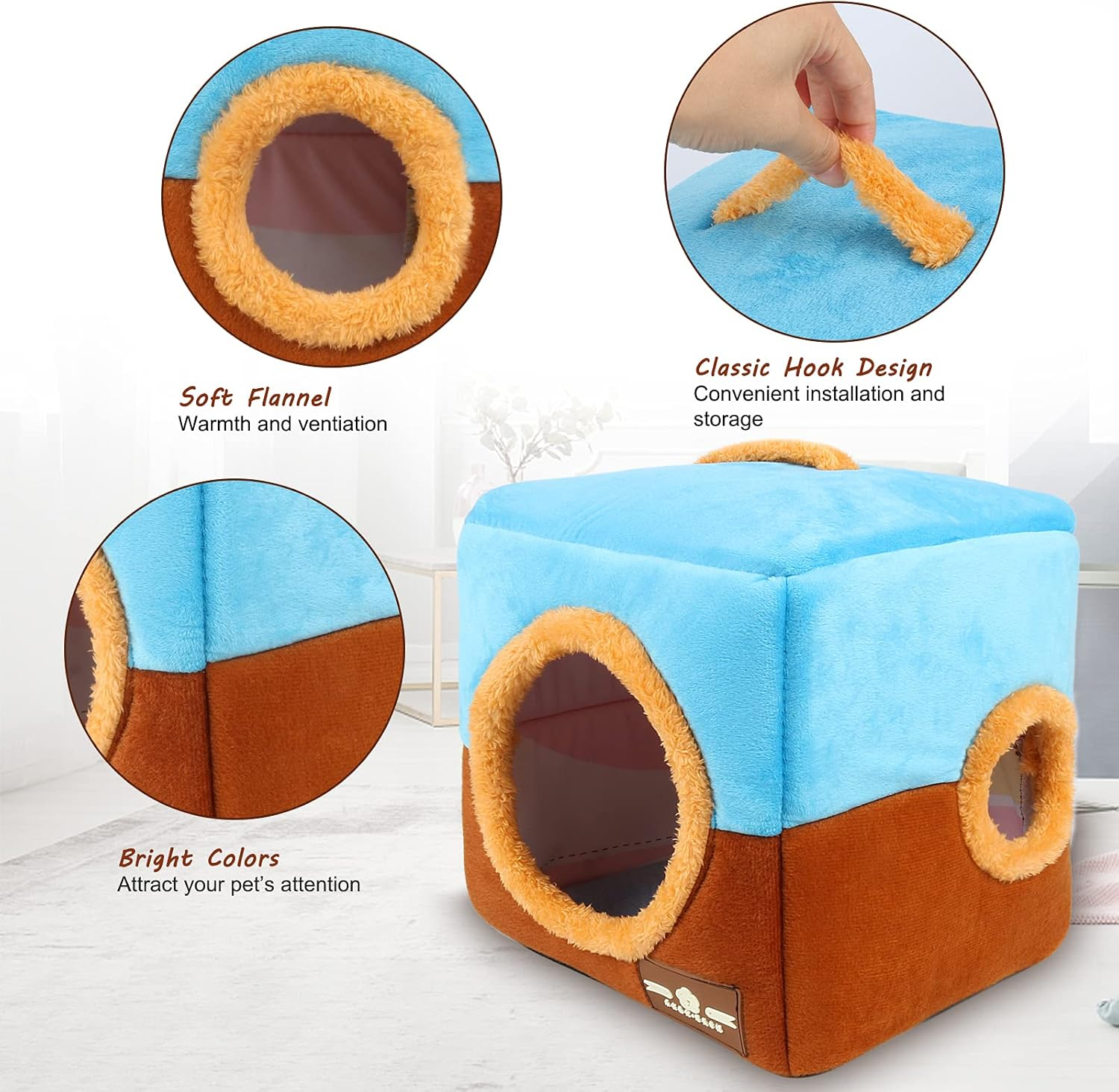 GINDOOR Large Size Parrot Nest House - Winter Warm Bird Snuggle Hut Hanging Birds House Cage Hideaway Cave Bed for Large Birds Amazon Parrots African Grey Cockatoos Macaws image number 6