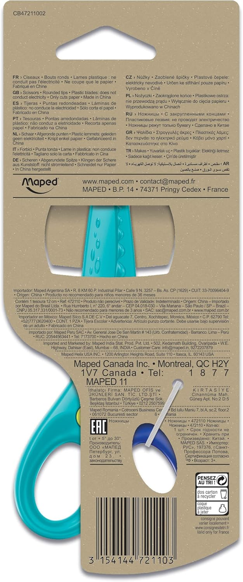 Maped Helix USA 472110 Kidicut Safety Scissors, Multicolor image number 2