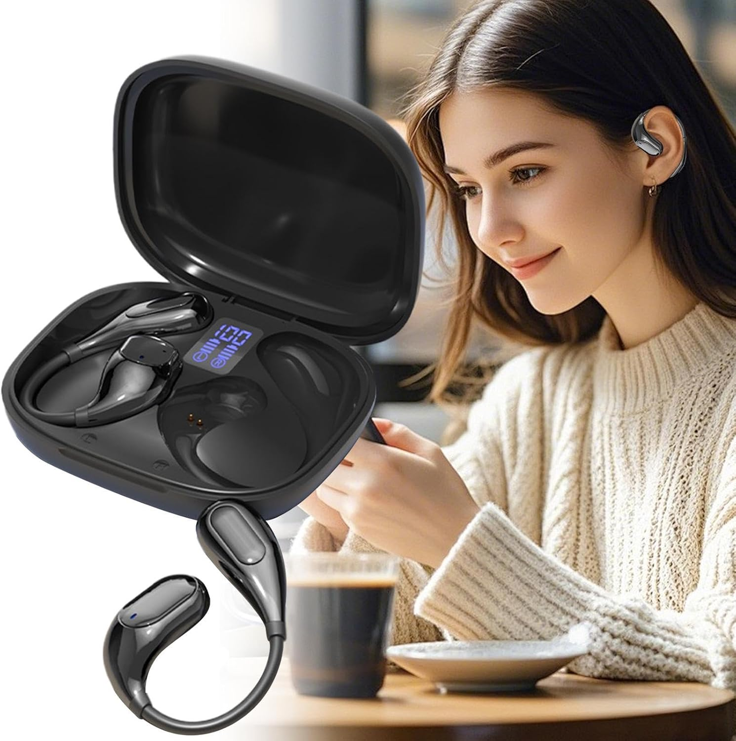 Wireless Headphones - Sports over Ear Earbuds,Long Playtime Earphone for Motorcycle Airplane Cycling Workout Game Travel Running Gym image number 2