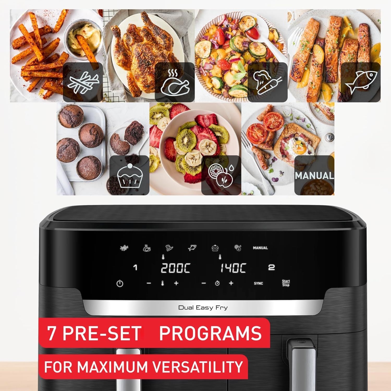 Tefal Dual Easy Fry XXXL 11L Air Fryer EY9428 image number 5