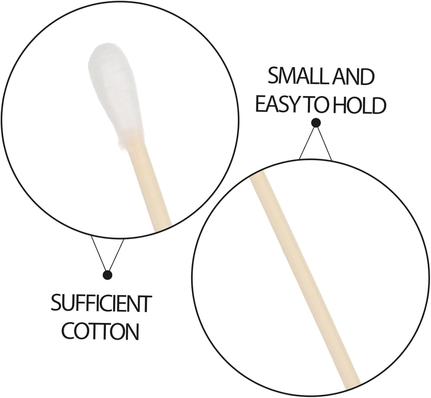 100Pcs Organic Cotton Swabs Sterilized Makeup Cleaning Sticks for Ear Wax Detail Cleaning Gentle Bamboo Tips Dual-Ended Portable for Travel image number 5