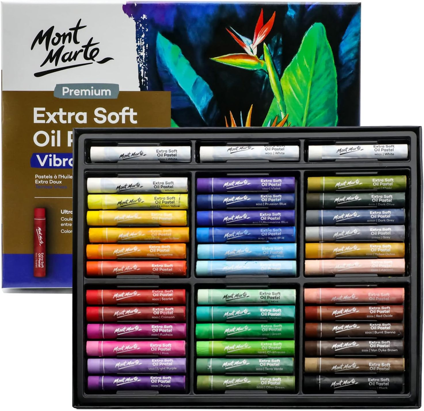 Mont Marte Watersoluble Oil Pastels 48Pc, Assorted Vibrant Colours, Versatile Art Pastels, Use Wet or Dry, for Blending, Layering & Shading, Ideal for Art, Craft, Colouring and Sketching image number 3