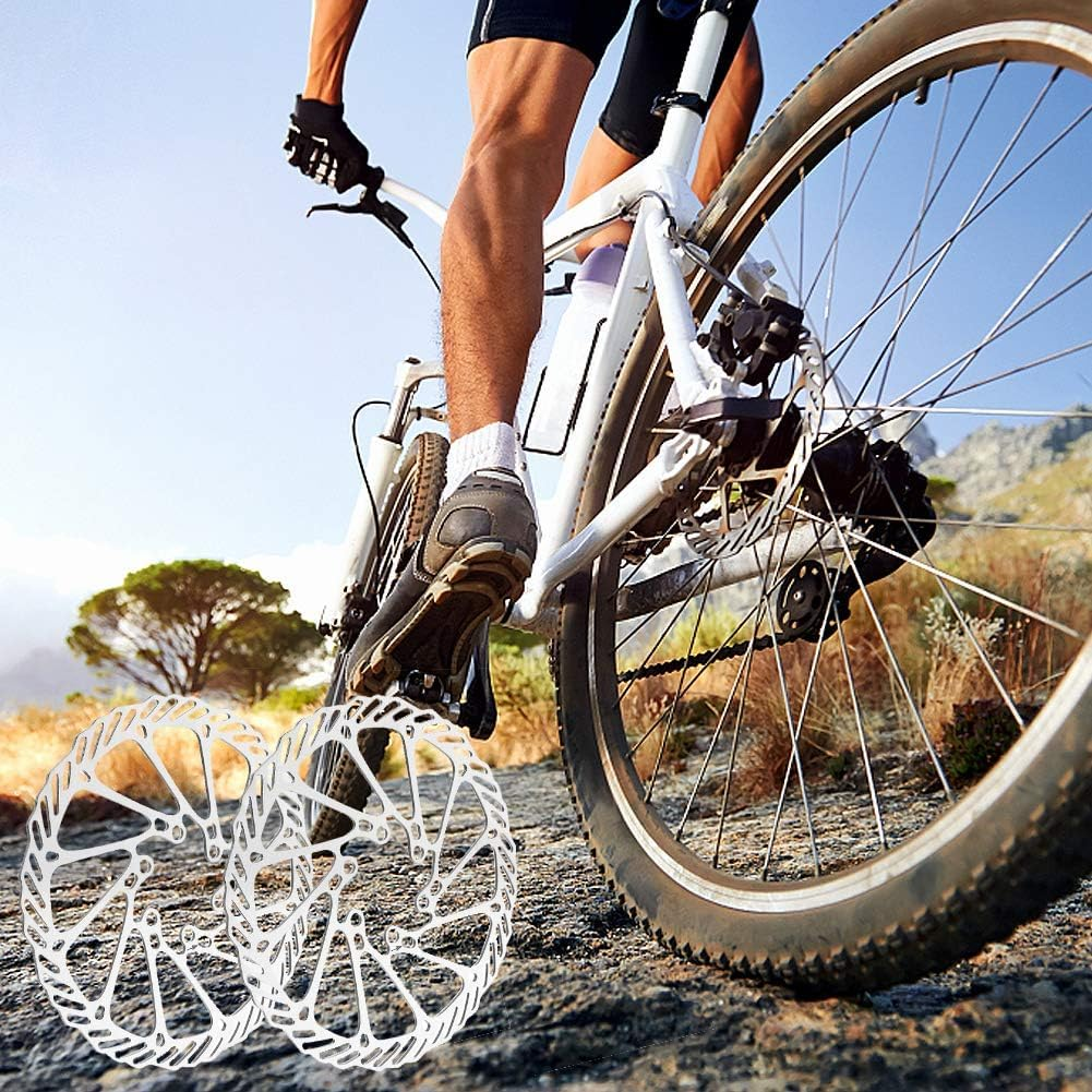 MJIYSGS 2-Pack 160/180/203Mm Bike Disc Brake Rotors, Stainless Steel Bicycle Rotors with 12 Screws, Compatible with Road/Mountain/Bmx/Mtb Bikes (160Mm) image number 2