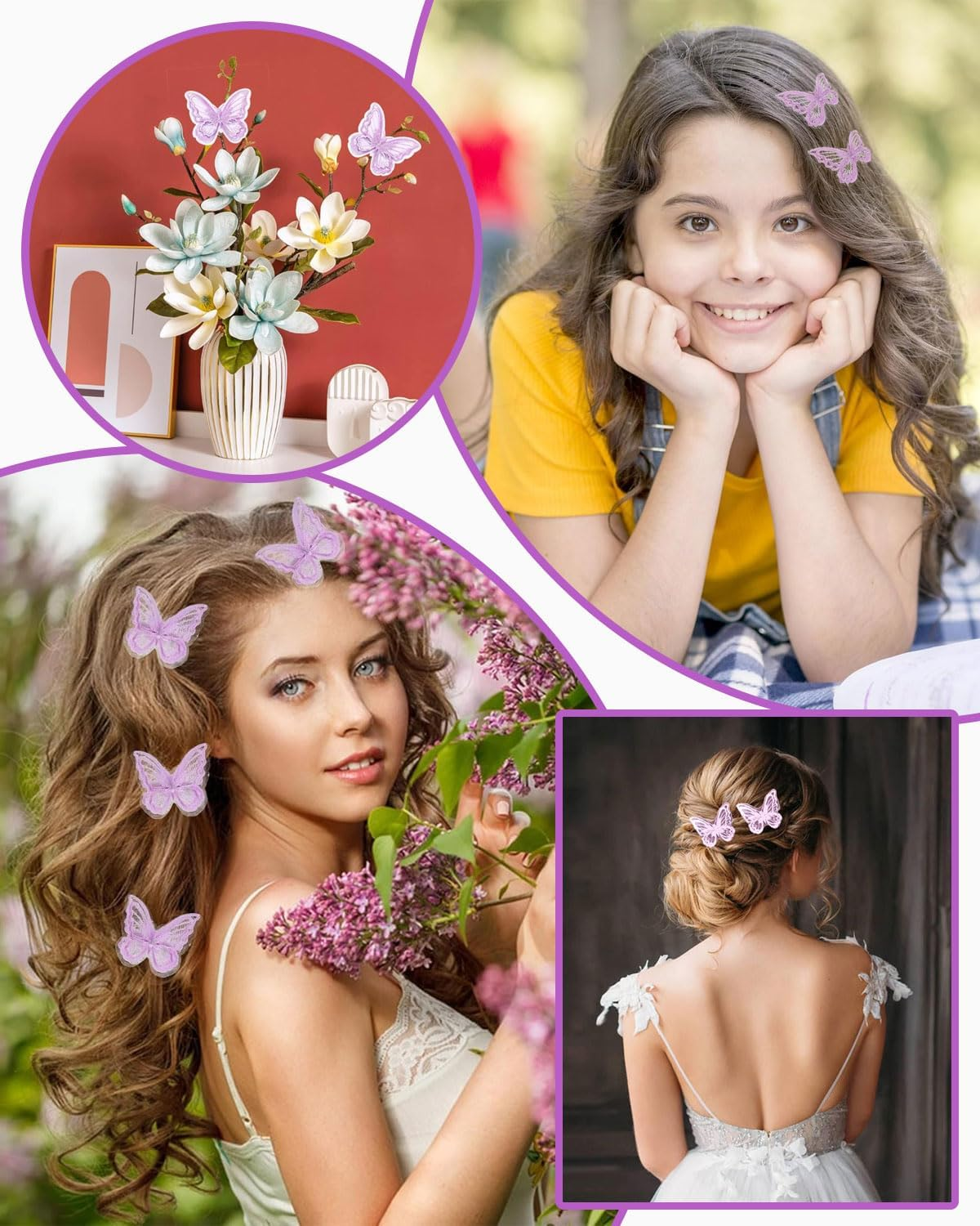 KGDUYC 6 Pieces Butterfly Hair Clips Hair Pins Hair Clips Butterfly Hair Clips 6 Pieces Butterfly Hair Clips Small Hair Clips Mini Butterfly Hair Clips image number 2