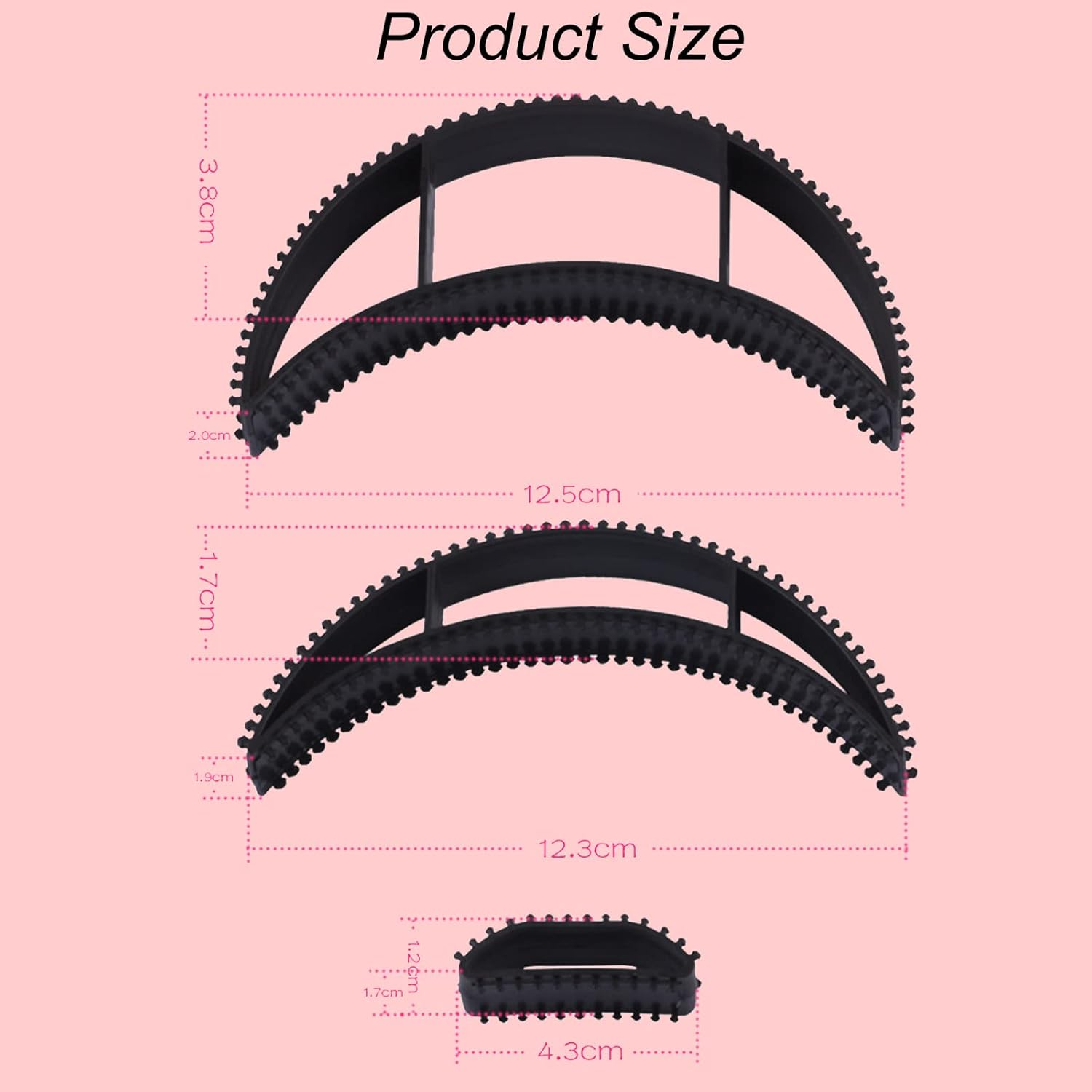 Ycfish 5Pcs Bump It Black Styling Coiler Set, Volume Hair Hair Accessory for Fluffy Hairstyling Tools for Women and Girls image number 2