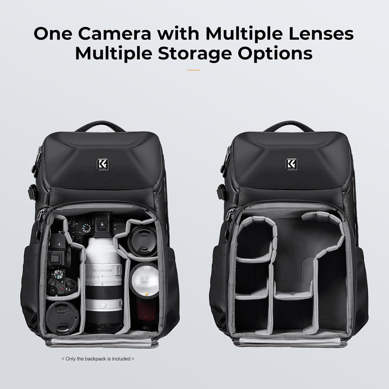 GUYOS KF13.144 20Lcamera Backpack Photography Storager Bag Side Open Available for 15.6In Laptop with Trolley Strap Rain Cover Flexible Dividers Compatible with 15.6In image number 2