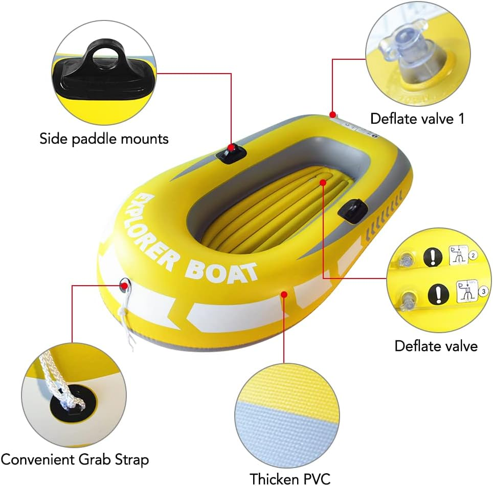 Inflatable Boat Fishing Boat Summer Fun Boat Canoe Kayak for One Person image number 1