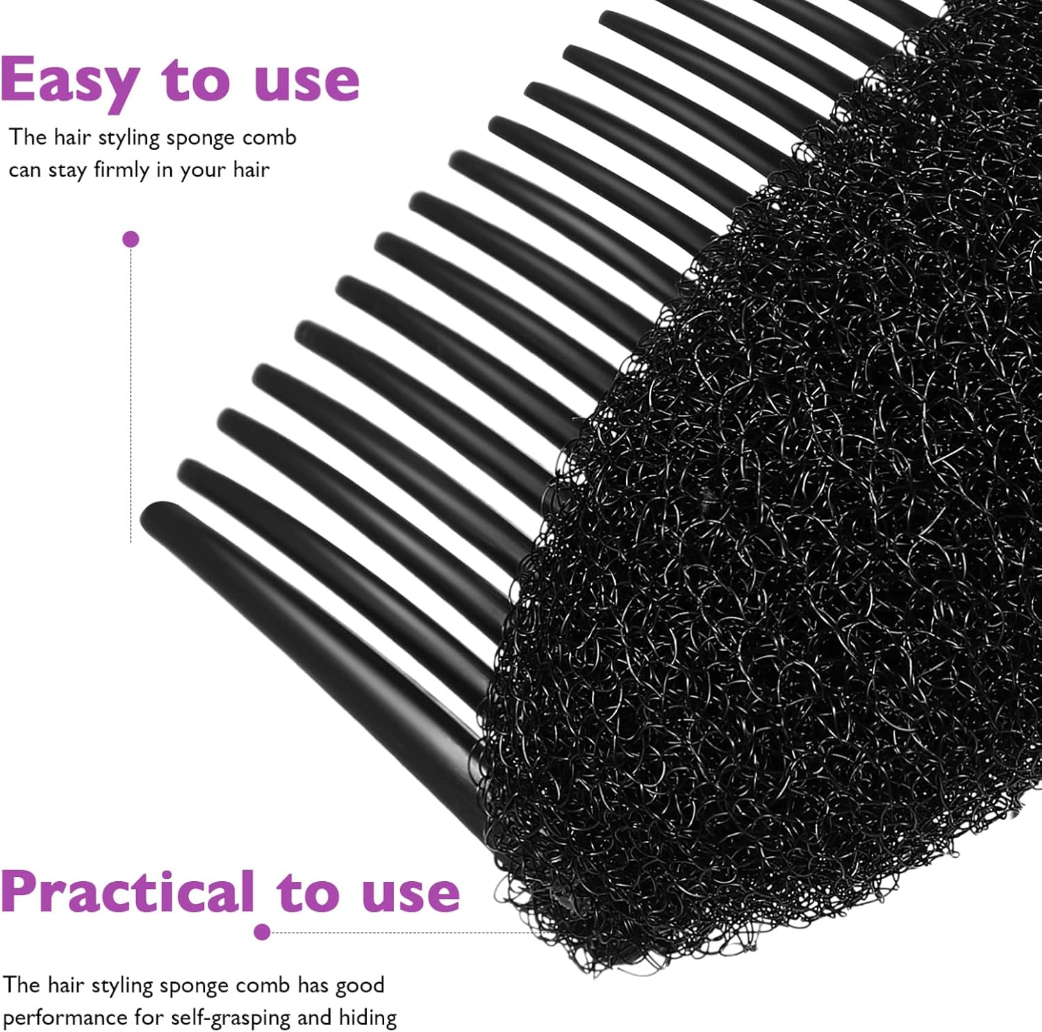 Beaupretty Bump It up Volume Inserts Hair Comb 6 Hair Volumes Hair Base Bump Hair Pad Volume Insert Bump up Hair Accessories for Sponge image number 3