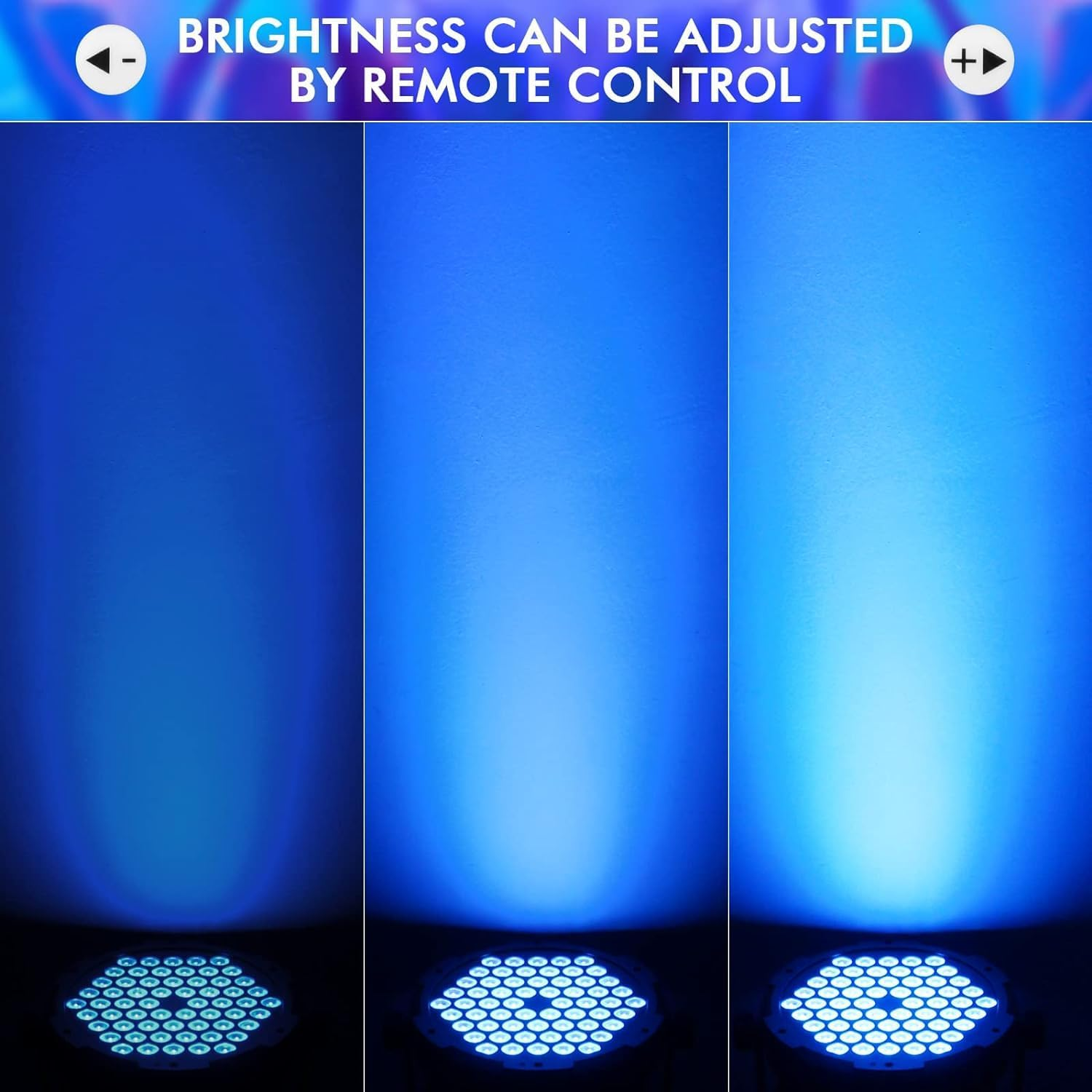 60LED Stage Par Light - 90W RGB Color Mixing Support DMX and Sound Activated, Stage Disco Lighting for Church Wedding Party Bar Club Mobile Music Live Show image number 5