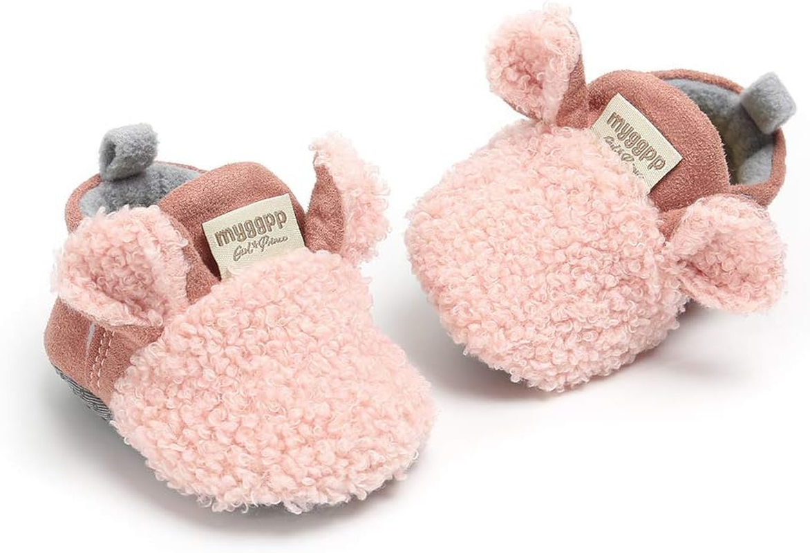 Baby Girl Boots Cozy Fleece Booties Winter Baby Girl Wedding Dress Shoes Soft Warm Newborn Crib Shoes image number 1