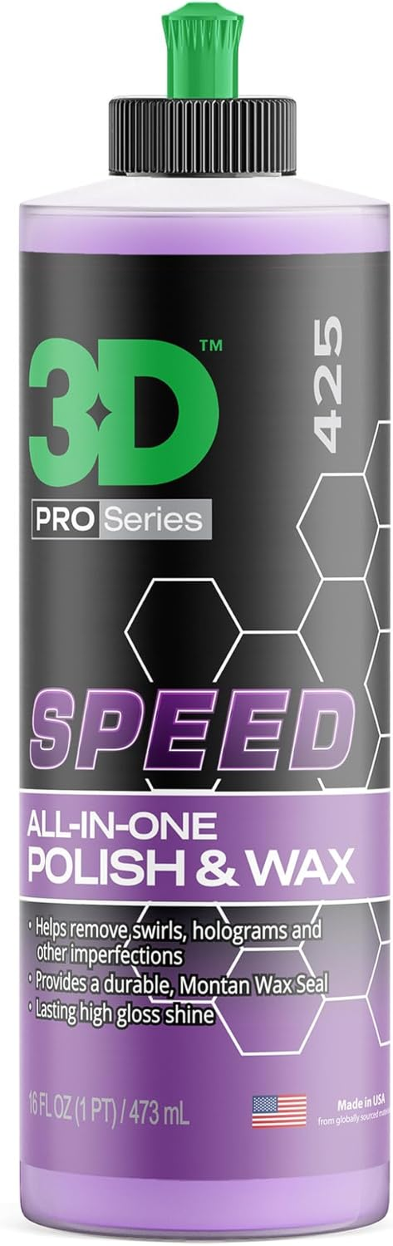 3D Speed All in One Polish/Wax - 16 Oz. | Clear Coat Car Polish and Wax in One | Paint Protection, Swirl Correction | Made in USA | All Natural | No Harmful Chemicals image number 4