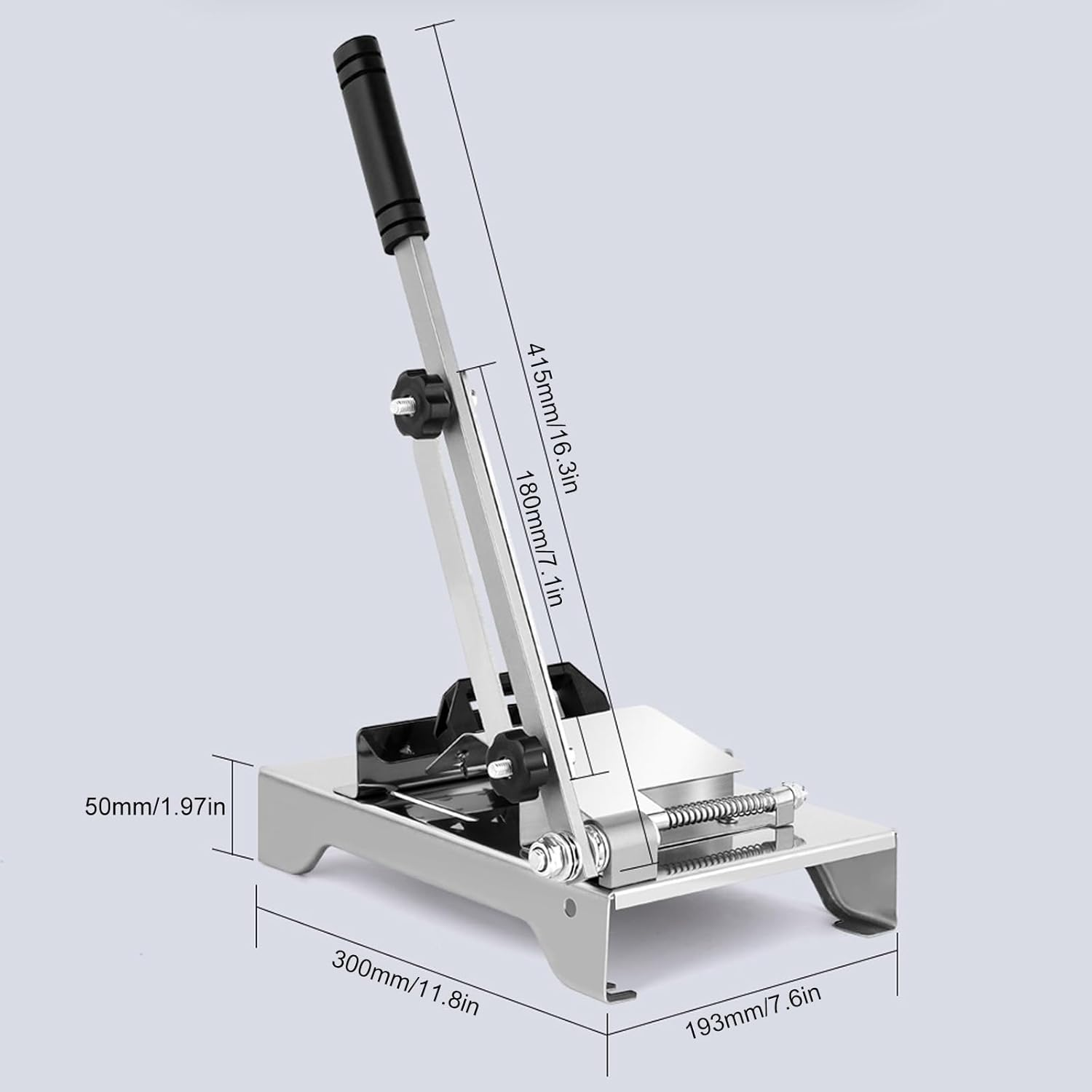 Manual Frozen Meat Slicer, Labor Saving Stainless Steel Beef Slicer Machine with Ergonomic Handle, Adjustable Thickness Meat Guillotine for Frozen Mutton, Pork image number 1