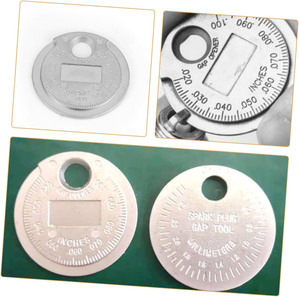 GLEAVI 4Pcs Spark Plug Gap Gauge Set 0.02''-0.1' Carbon Steel Wire Measuring Tool Professional Portable Plug Gaps Measurement for Automotive Ignition Maintenance image number 2