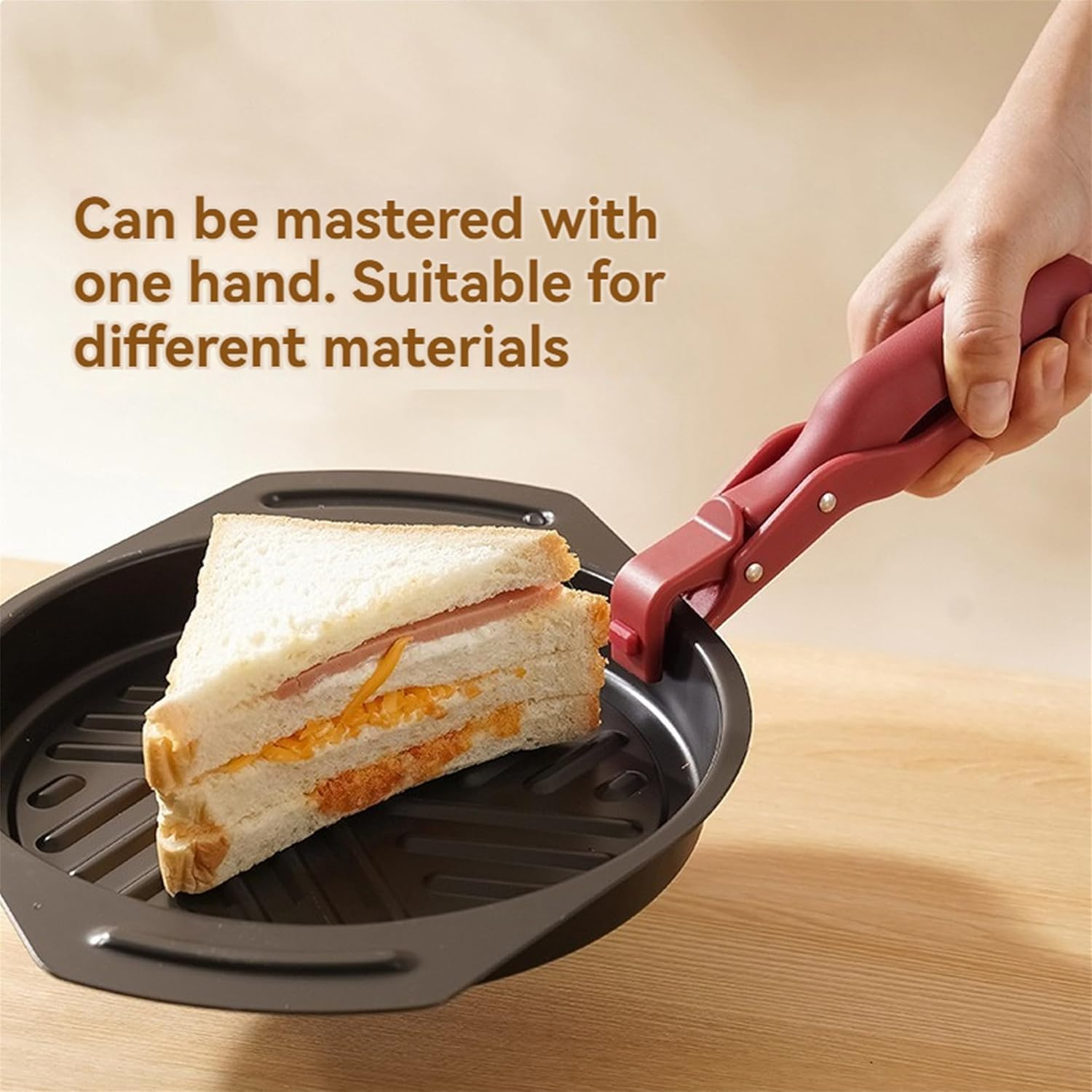 Hot Plate Gripper Tongs, Safely Moving Hot Plates, Heat Resistant Silicone Tong Non-Slip Anti-Scald Bowl Clip for Moving Hot Plate or Bowls Multi-Function Anti-Scalding Dish Plate Gripper,Red QFFAFAR image number 6