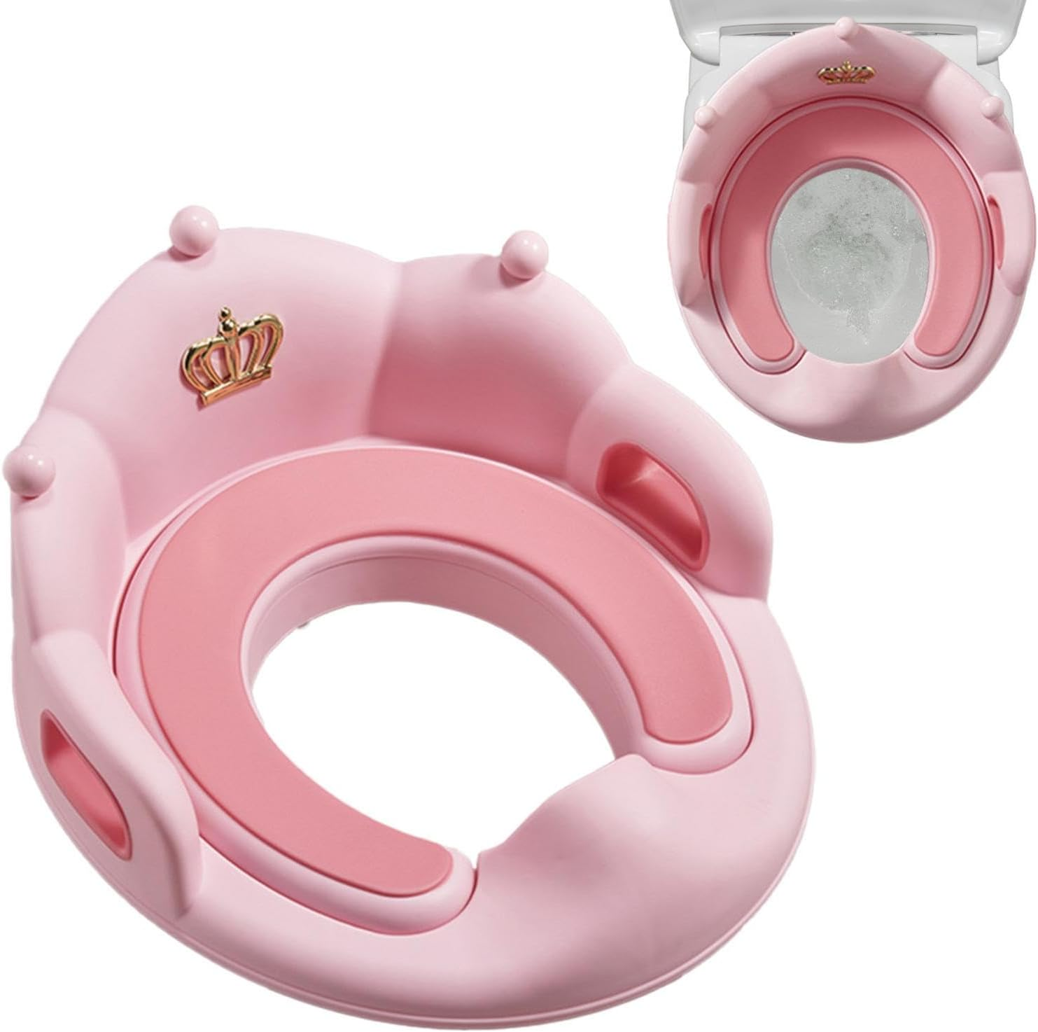 Kids Potty Training Toilet | Crown Shape Anti-Slip Toilet Seat Cushion Pad,Toilet Ring Safe Stable Potty Training Padded Cushion Travel Toilet Seat for Girls, Boys, Toddler, Kids - Yellow image number 6