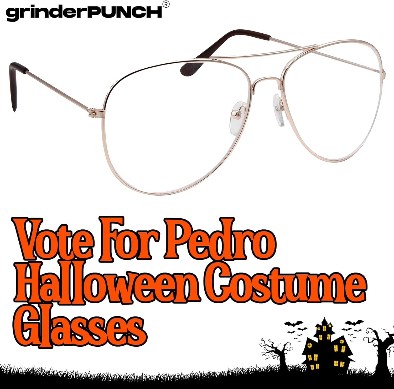 Grinderpunch New Non- Premium Aviator Clear Lens Glasses Gold image number 6