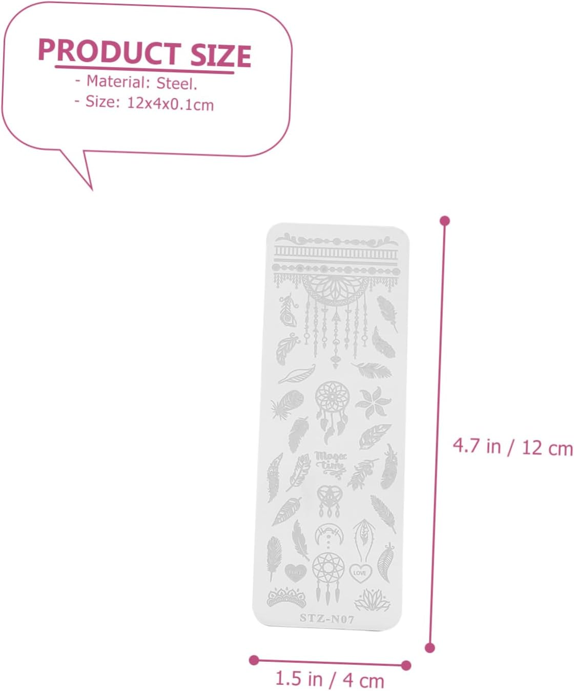 DECORNIJIA 5Pcs Nail Template Transfer Steel Plate Nail Art Stamper Manicure Plates Art Stamping DIY Kit image number 6