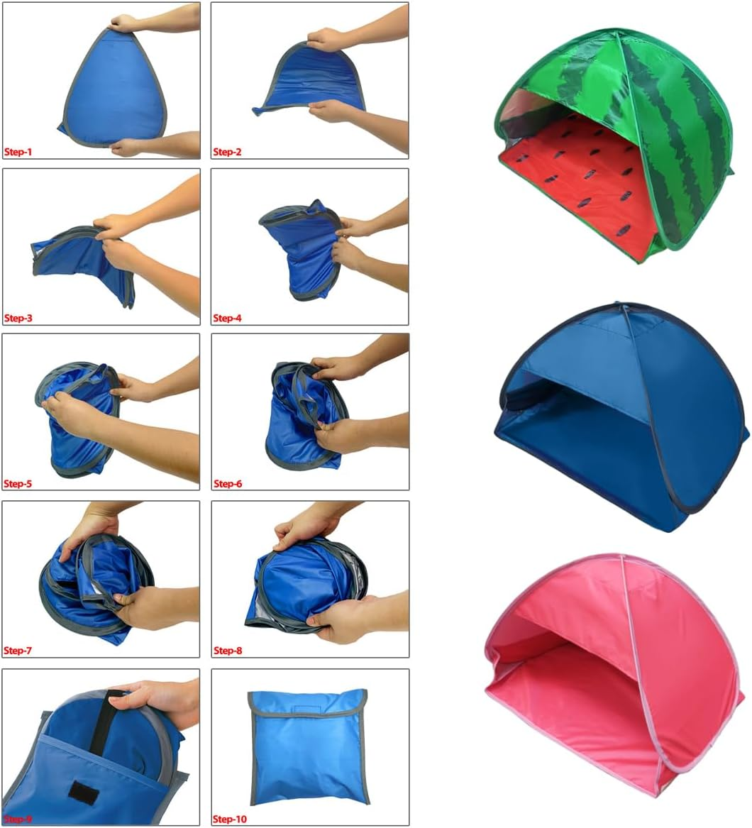 AIMALL Outdoor Beach Sunshade Tent, Automatic Quick Open, Portable UV Protection, Beach Tent for Sunbathing, Available in M ​​And L Sizes image number 5