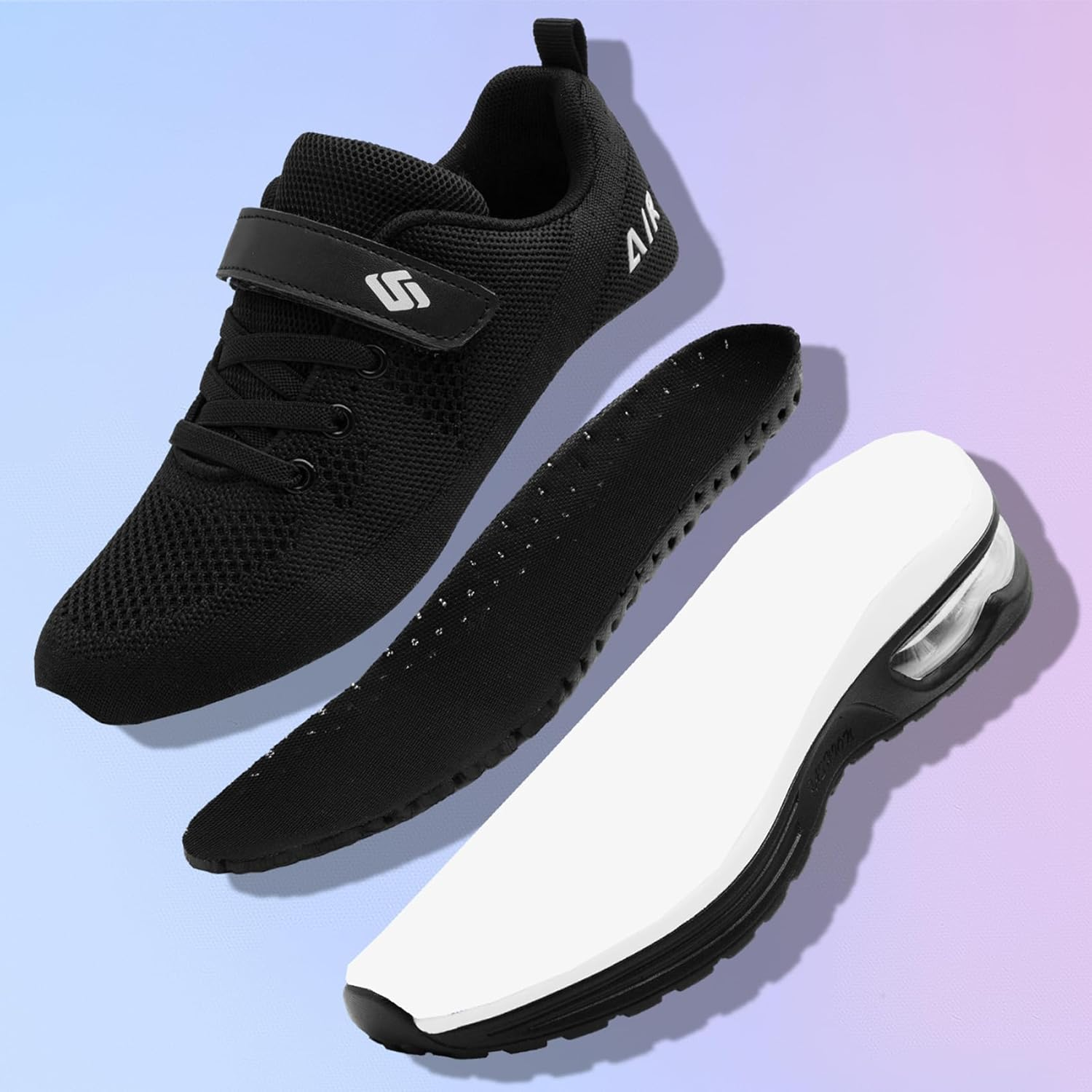 Xikoro Kids Sneakers Boys Girls Air Cushion Athletic Running Trainers Lightweight Breathable Walking Sports Tennis Shoes image number 4