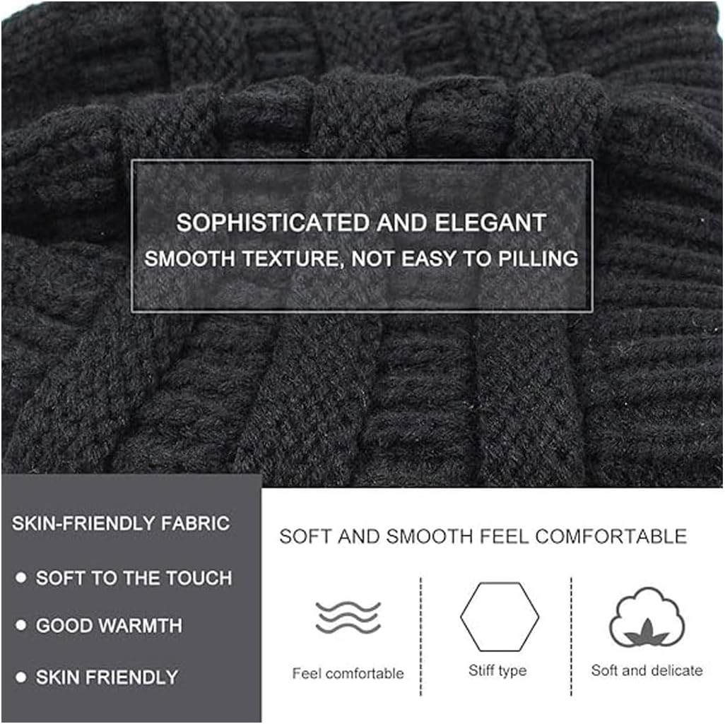 Idopick Satin Lined Winter Beanie Hat for Men Women, Warm Knit Hat Breathability & Elasticity Snow Cap Hat for Cold Weather image number 6