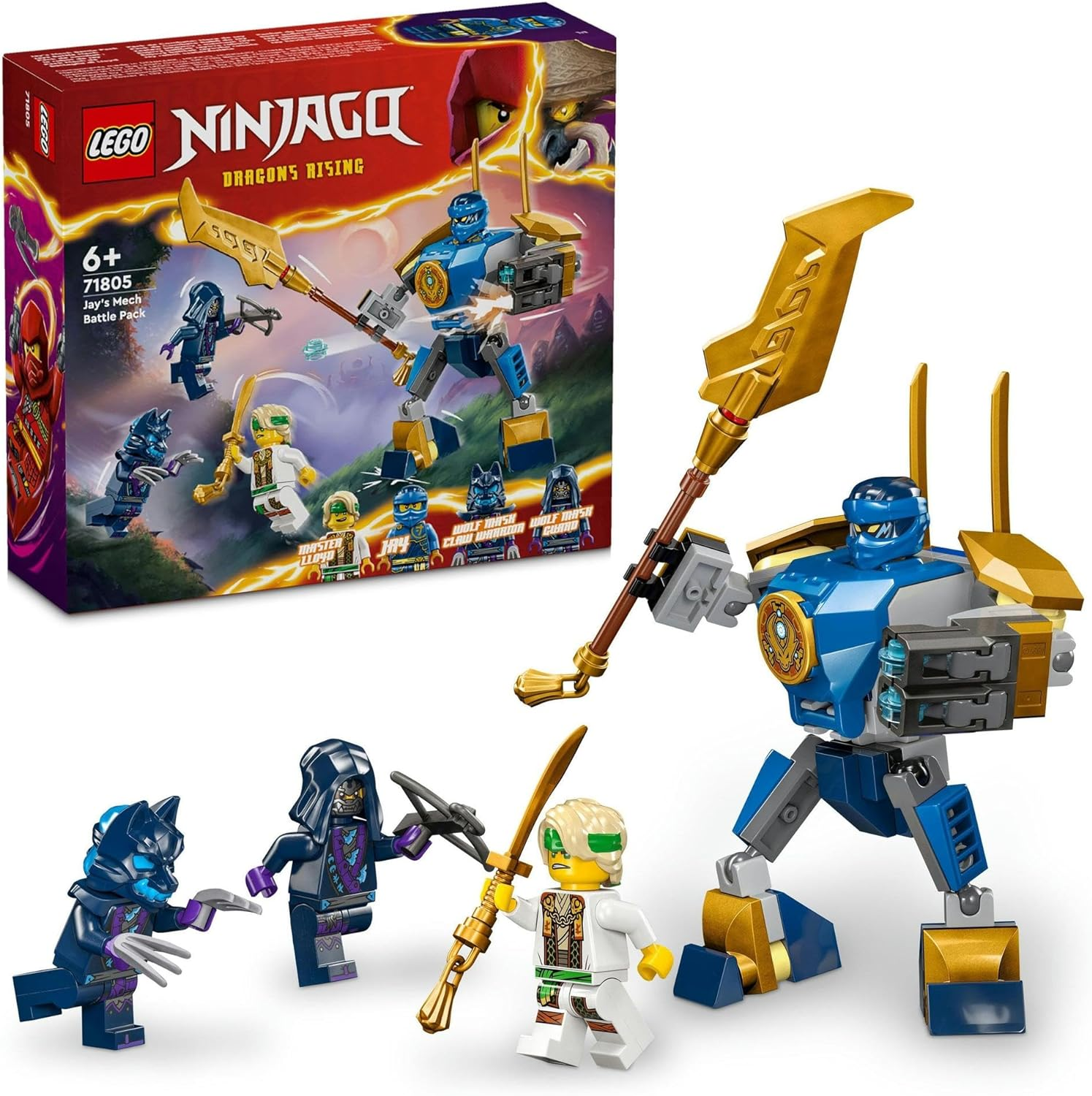 LEGO&reg; NINJAGO&reg; Jay'S Mech Battle Pack 71805 Adventure Toy Set for Kids, with Jay Minifigure and Mech Figure,For Boys and Girls Aged 6 Years Old and Over image number 5
