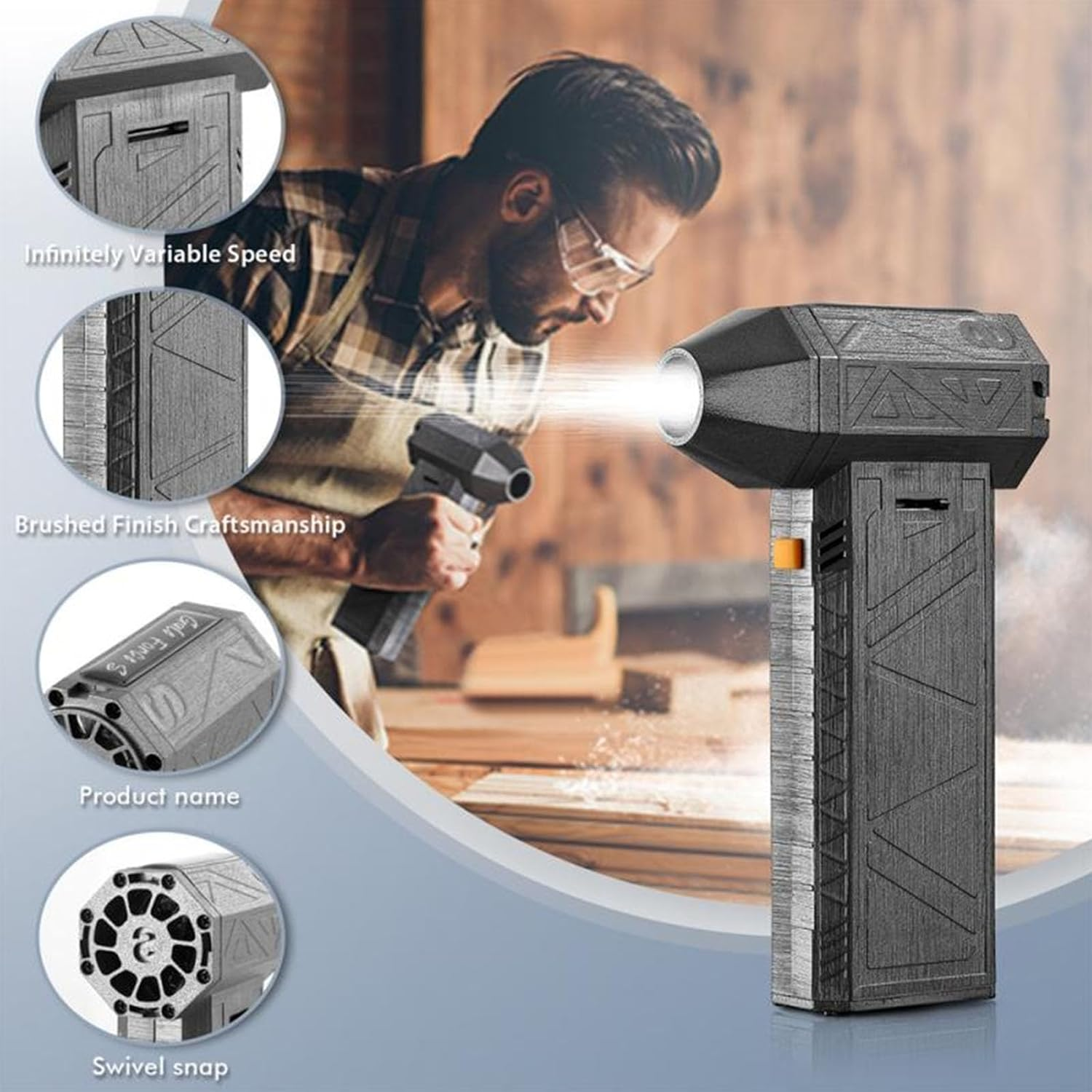 Jet Dry Blower, 130000RPM Mini Portable Air Blower, Power Turbo Jet Blower Jet Fan for Computer Keyboard, Outdoors, Car, Home, Handheld Air Duster High Speed Jet Dry Turbo Dry image number 6