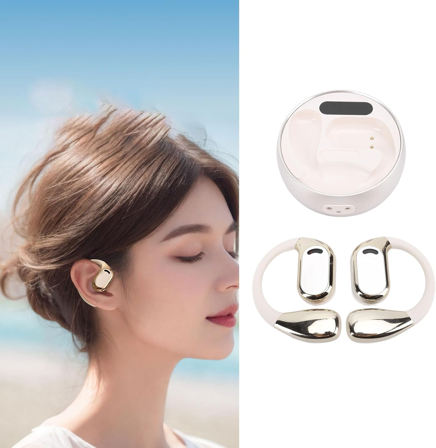 Jiawu Real-Time Translation Earbuds, Comfortable Design, Voice Translator Earbuds, Multifunctional Operation for Business and Travel image number 5