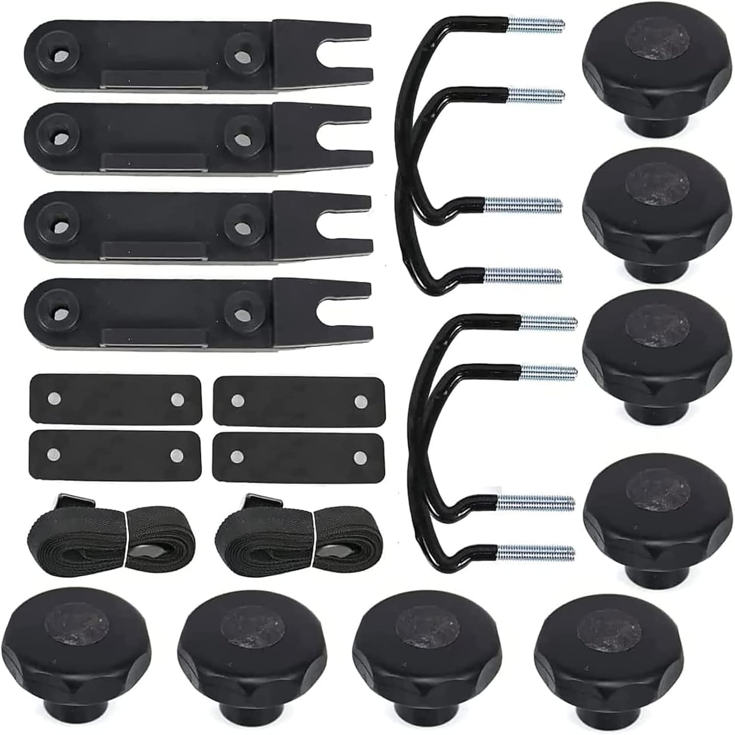 Sporacingrts 4 PCS Roof Box U-Bolt Clamps Rooftop Car Van Mounting Accessories U-Bracket Mounting Accessories, 85Mm Internal Width, with 8 Lock Nuts, 2 Strap Kit for Most Cars image number 5