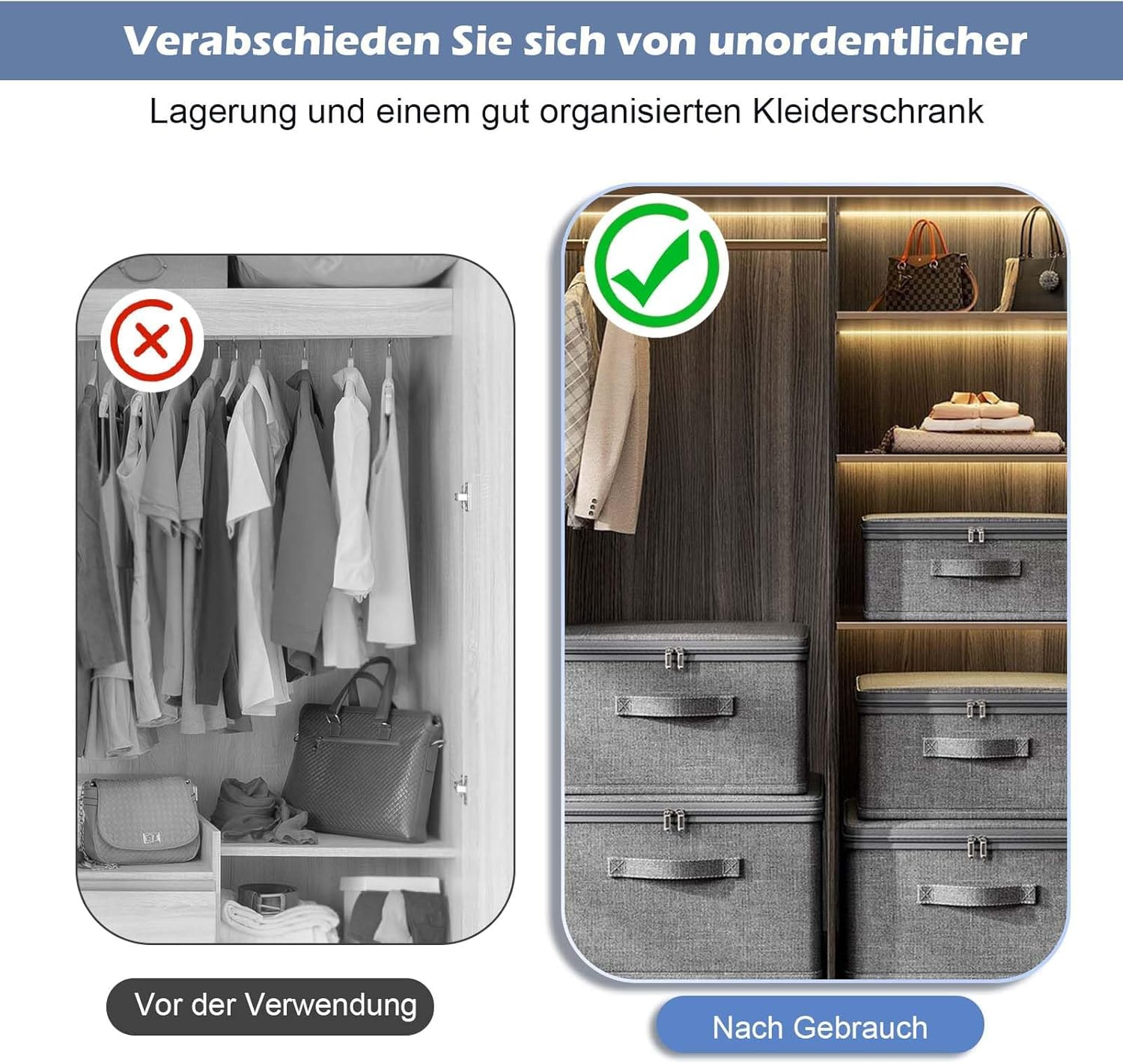 Euky Place Lockable Storage Box of Discreet Utility, Gray Lock Box with Zipper and Handle, for Private Toys, Files Documents, Cards, Cash Accessories Foldable Fabric Clothing(30 * 20 * 14CM) image number 3