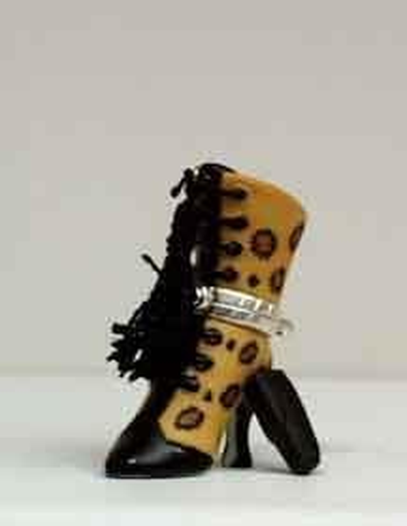 Leopard Print Bootporcelain Hinged PHB Box Midwest of Cannon Falls