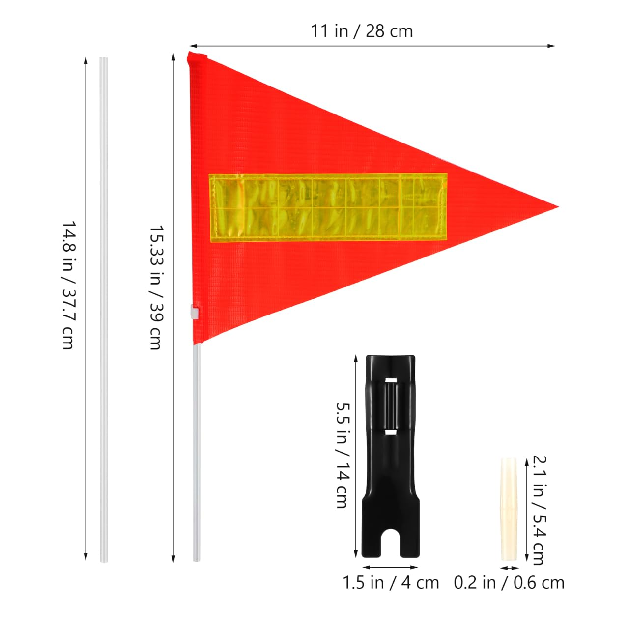 SUPVOX Reflective Bike Safety Flag with Durable Pvc High Visibility Warning Flag for Cycling Outdoor Activities Easy to Carry and Install image number 6
