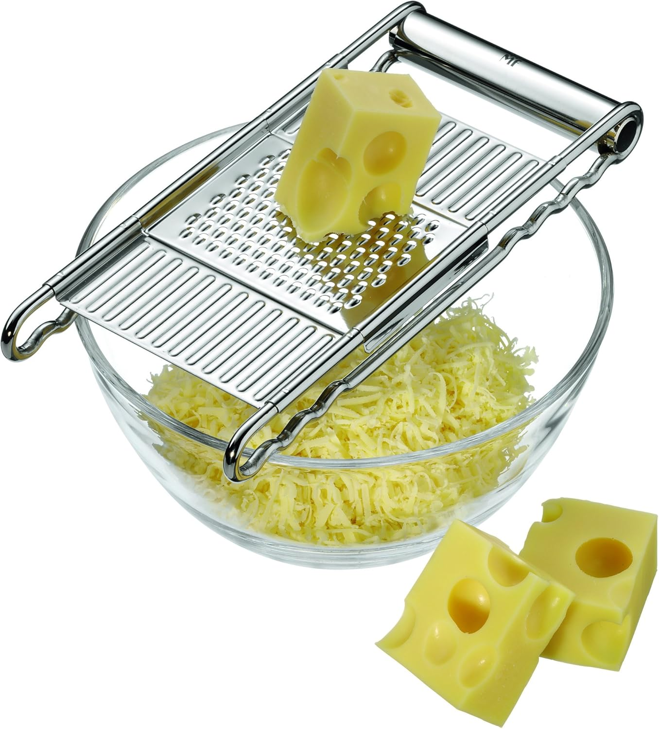 WMF Gourmet Vegetable Grater 12 X 18 Cm, Kitchen Grater Stainless Steel with 4 Attachments for Slicing, Multi Grater, Rasp, Grater and Cutting, Potato Grater, Cucumber Slicer image number 3