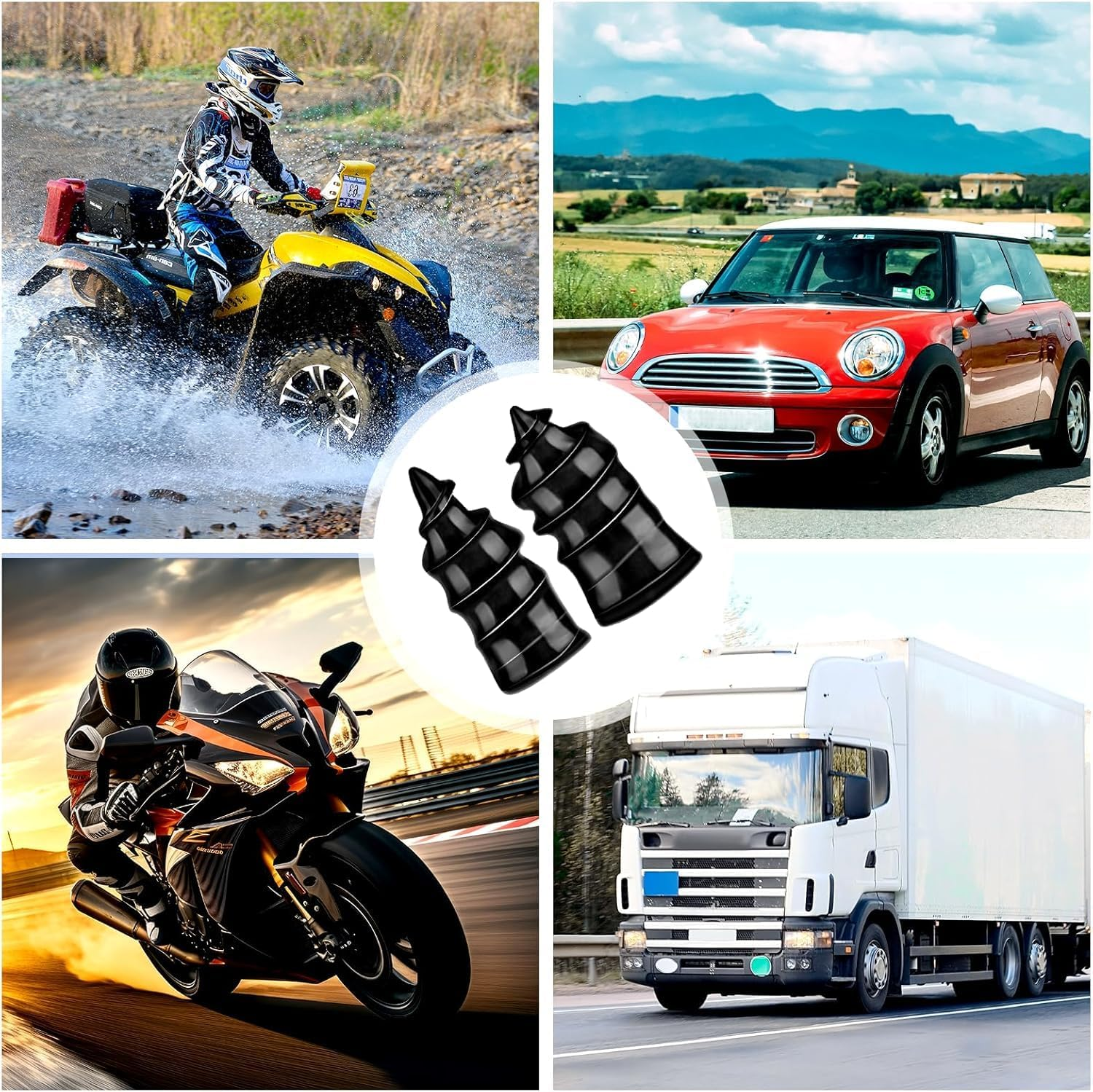 60PCS Tire Repair Rubber Nail, Vacuum Tire Repair Kits Spiral Rubber Nails, Tire Screw Plug Fast Tool Self Service Tire Repair Nail for Car, Motorcycle, Truck, Tractor Tire Puncture Repair image number 1