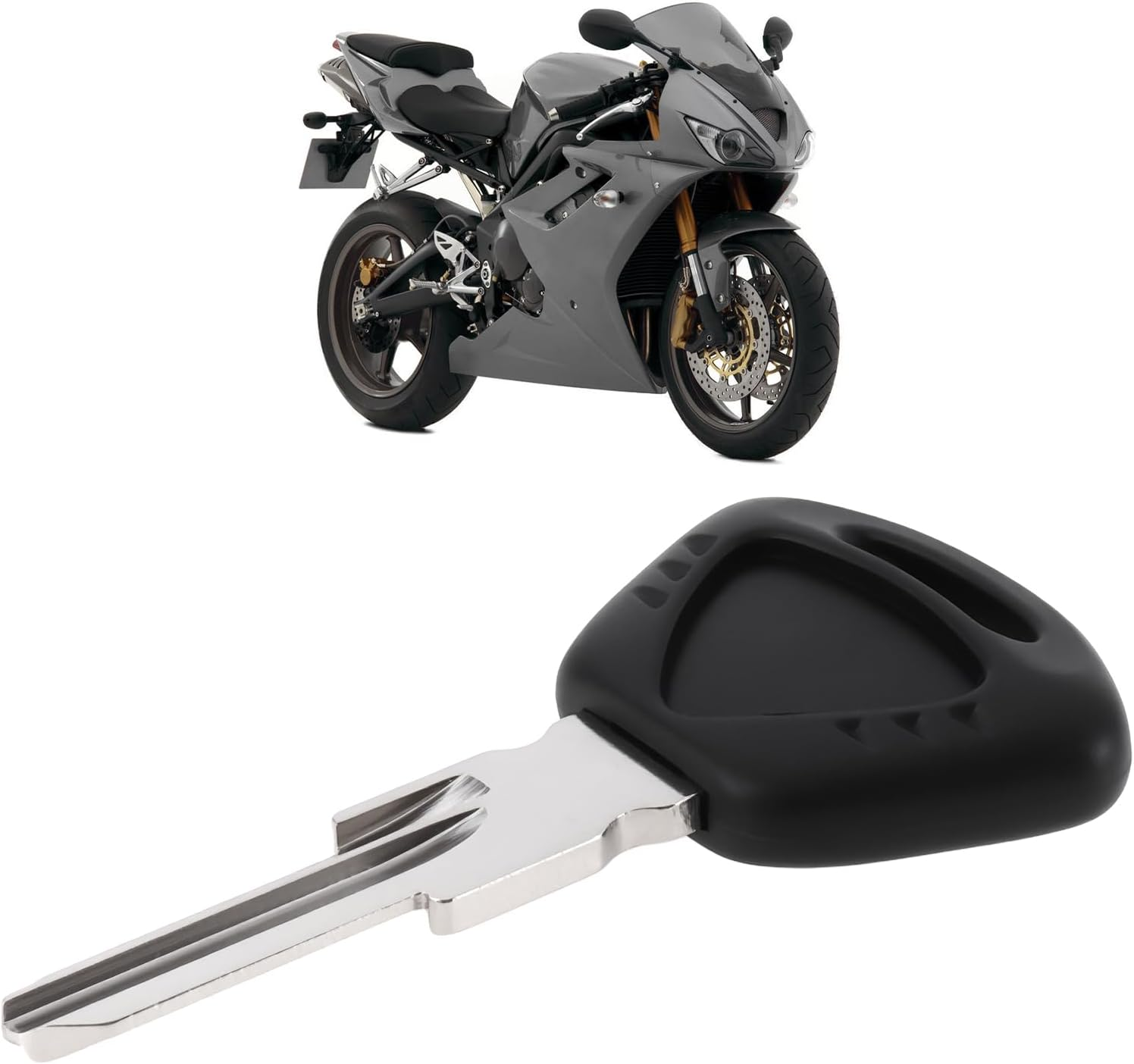 Briny River Motorcycle Uncut Blank Key Compatible with Triumph Daytona 675 2006-2020 Compatible with Daytona 675 R 2006-2020