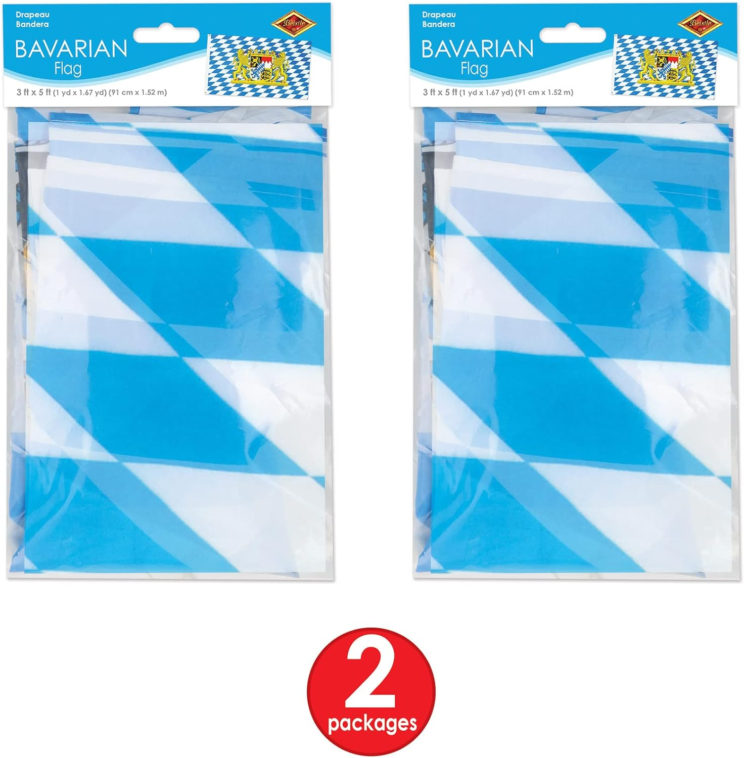 Beistle 53332, 2 Piece Bavarian Flags, 3' X 5' image number 4
