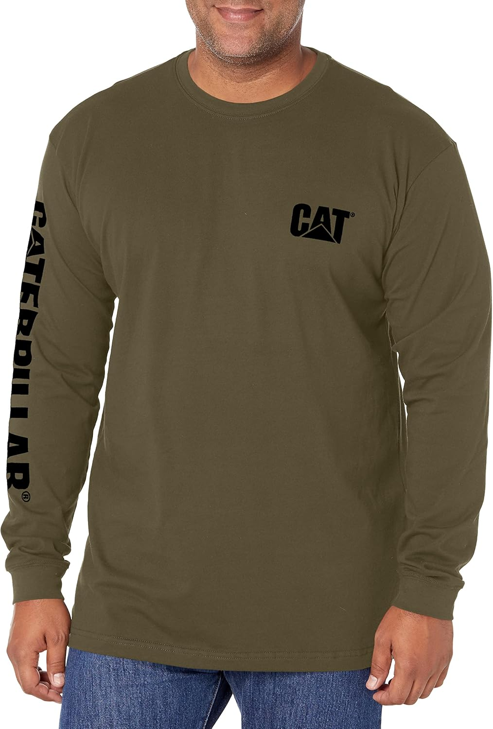Caterpillar Men'S Cat Trademark Banner Long Sleeve T-Shirt, Army Moss, Small image number 2