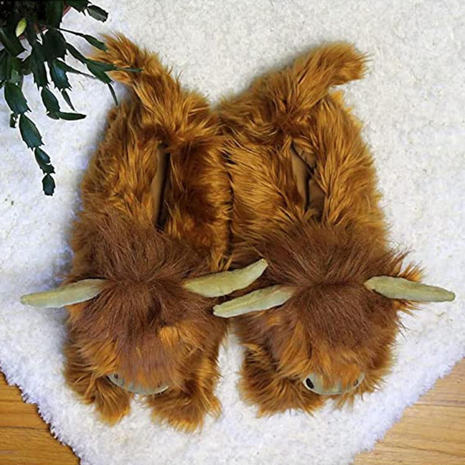 Cow Slippers, Cow Warm Slippers, Highland Cow Stuffed Animal, Cow Shape Warm Slippers for Home, Indoor Outdoor Warm Animal Slippers for Adult Women Men Girl and Boys image number 6