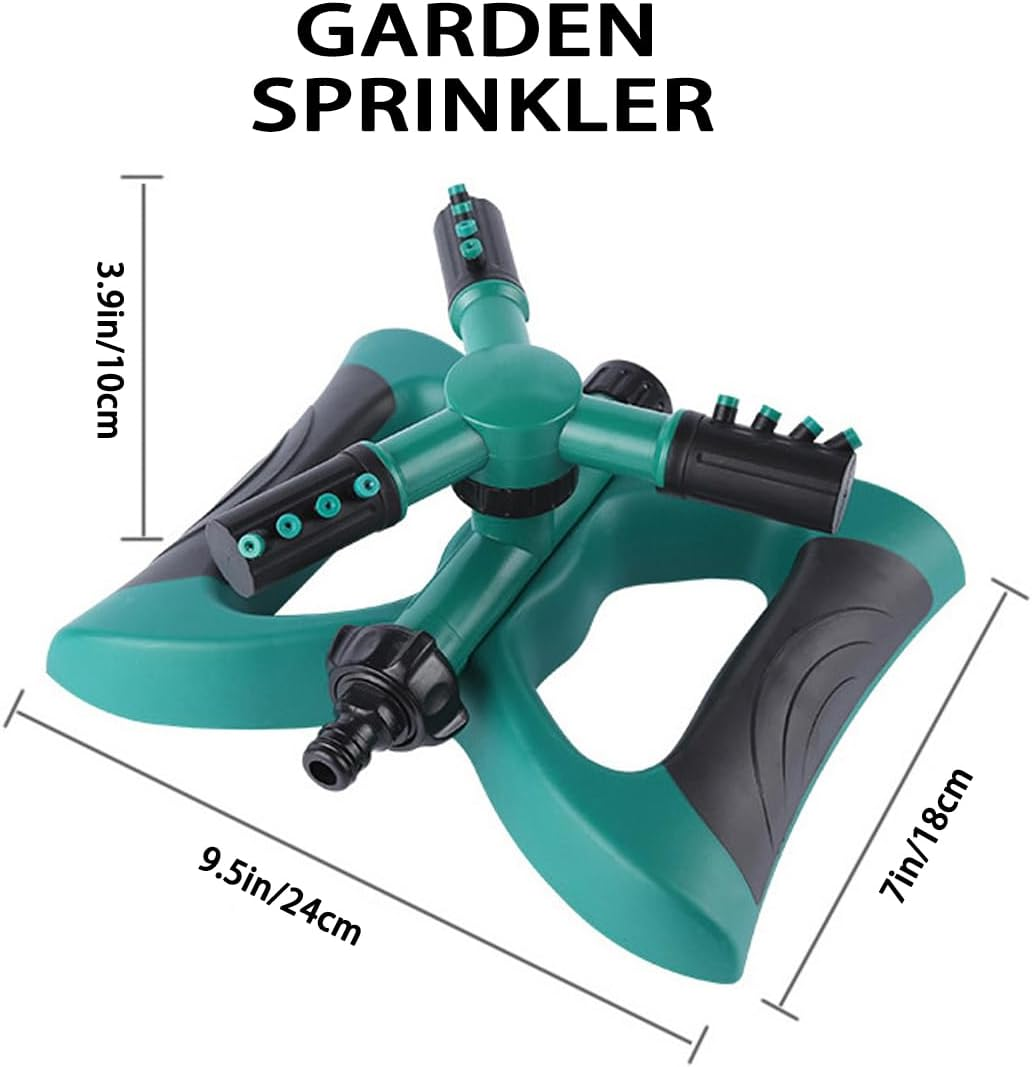 Sprinkler for Yard, Rotating Garden Sprinkler for Large Area Coverage, Lawn and Yard Sprinklers (Green) image number 6