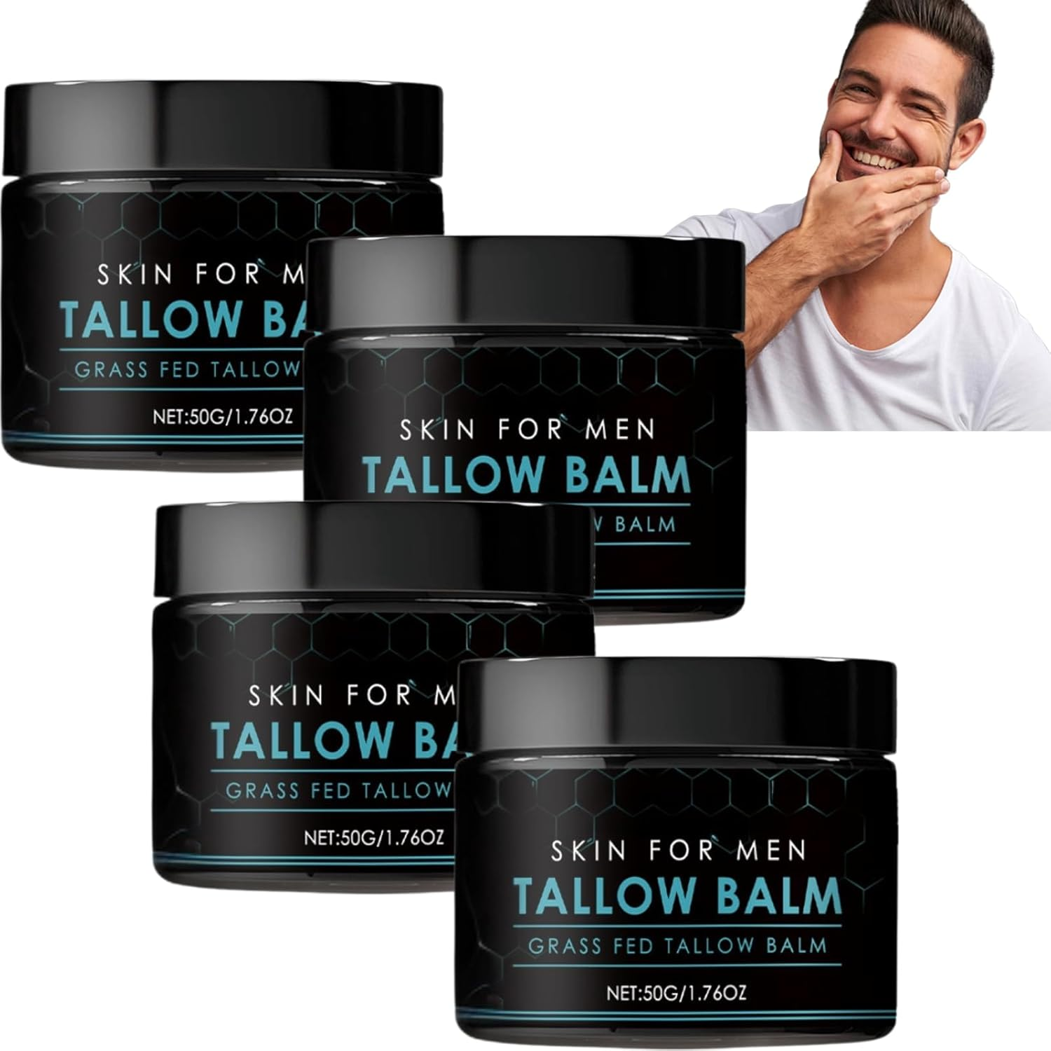 Beef Tallow for Skin, Men&rsquo;S Tallow Balm, Grass Fed Natural Moisturizer, Hydrating & Nourishing Cream for Face Body Hands, Anti-Dryness Repair Balm, Gentle Daily Skincare for Men (1Pcs)