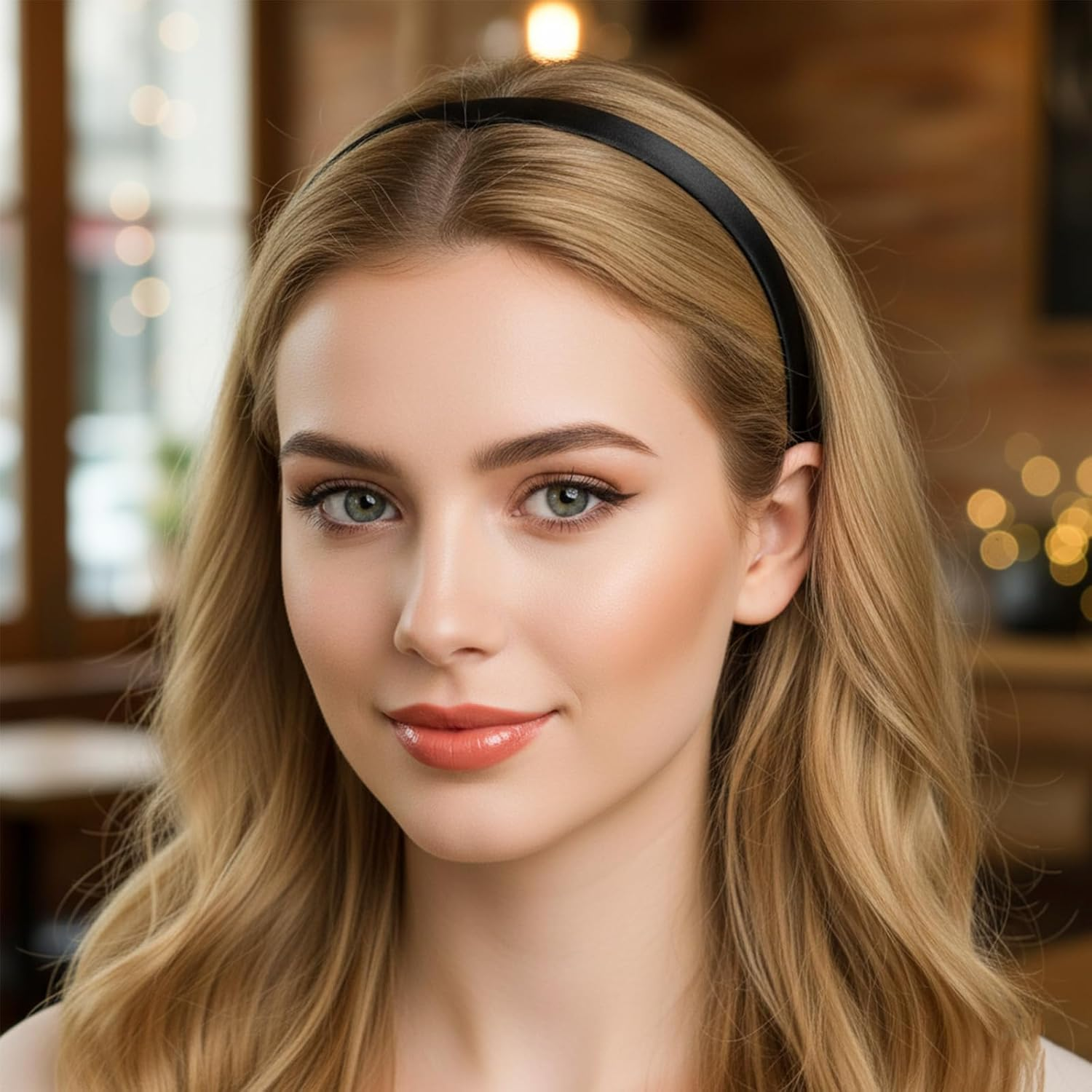 Pack of 2 Satin Headbands Adjustable Thin Hair Band Women'S Fashion Women Headband Hair Accessories Hard Fashionable Solid Headband for Girls Party Wedding Stage Holiday Yoga Face Washing